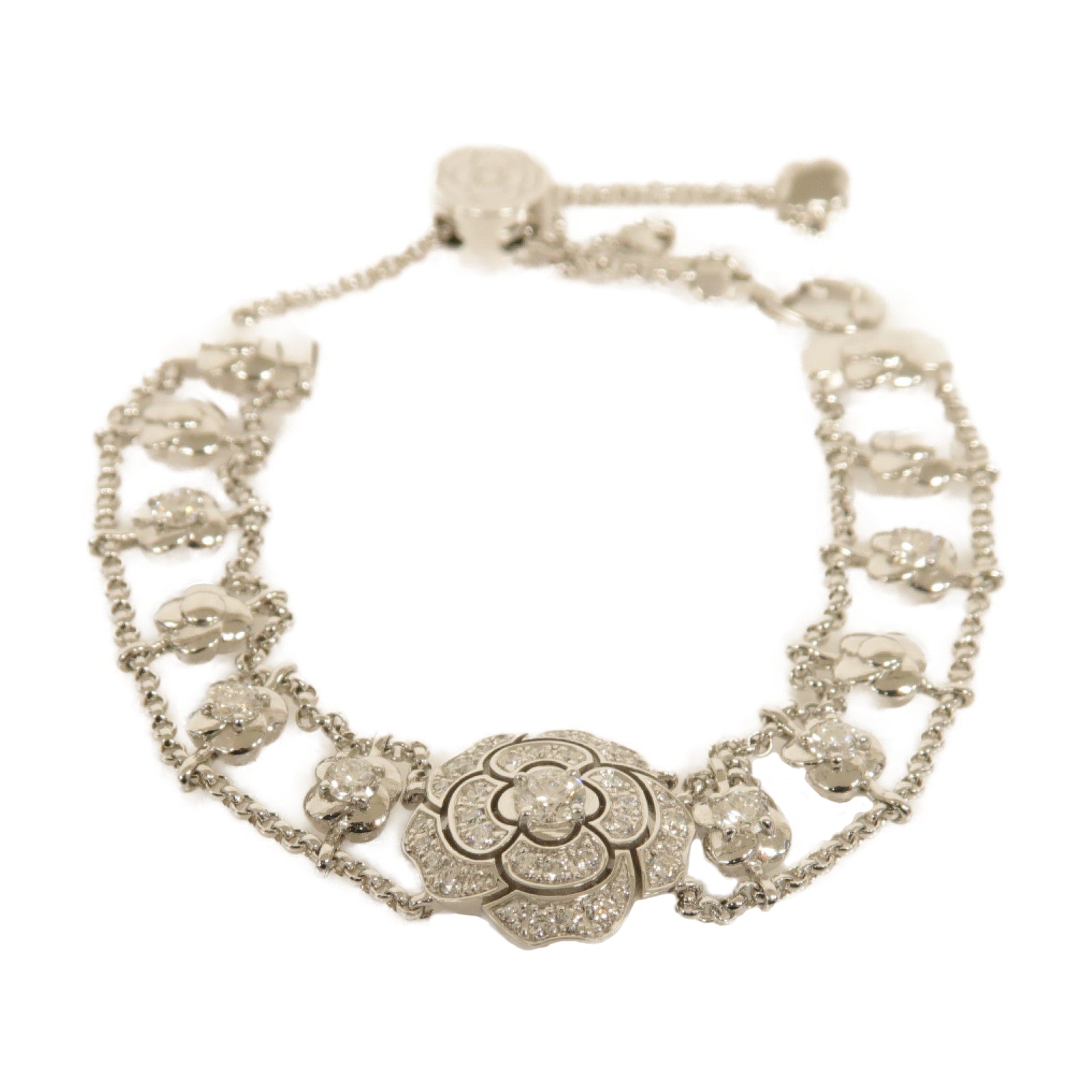 CHANEL 18K白金Bouton De Camelia 1.14ct鑽石手鏈