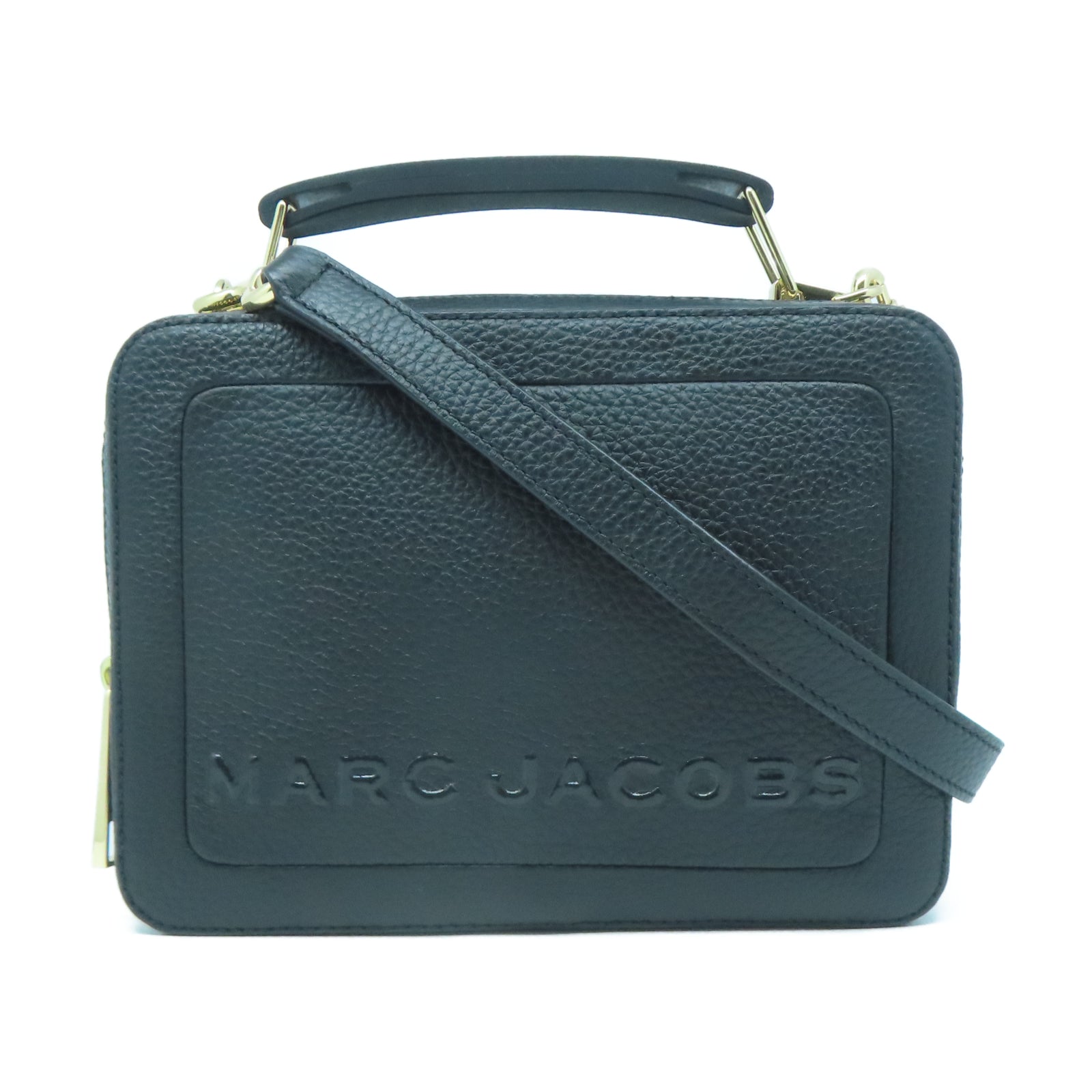 MARC JACOBS 牛皮皮革2 Way Shoulder金扣手挽肩背兩用袋黑色