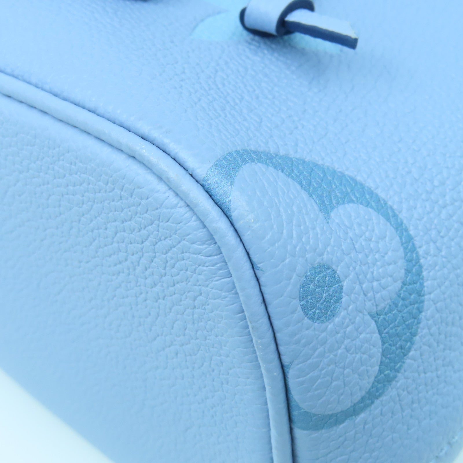 LOUIS VUITTON Monogram Empreinte Noe BB gold buckle handle shoulder bag dual-use summer blue