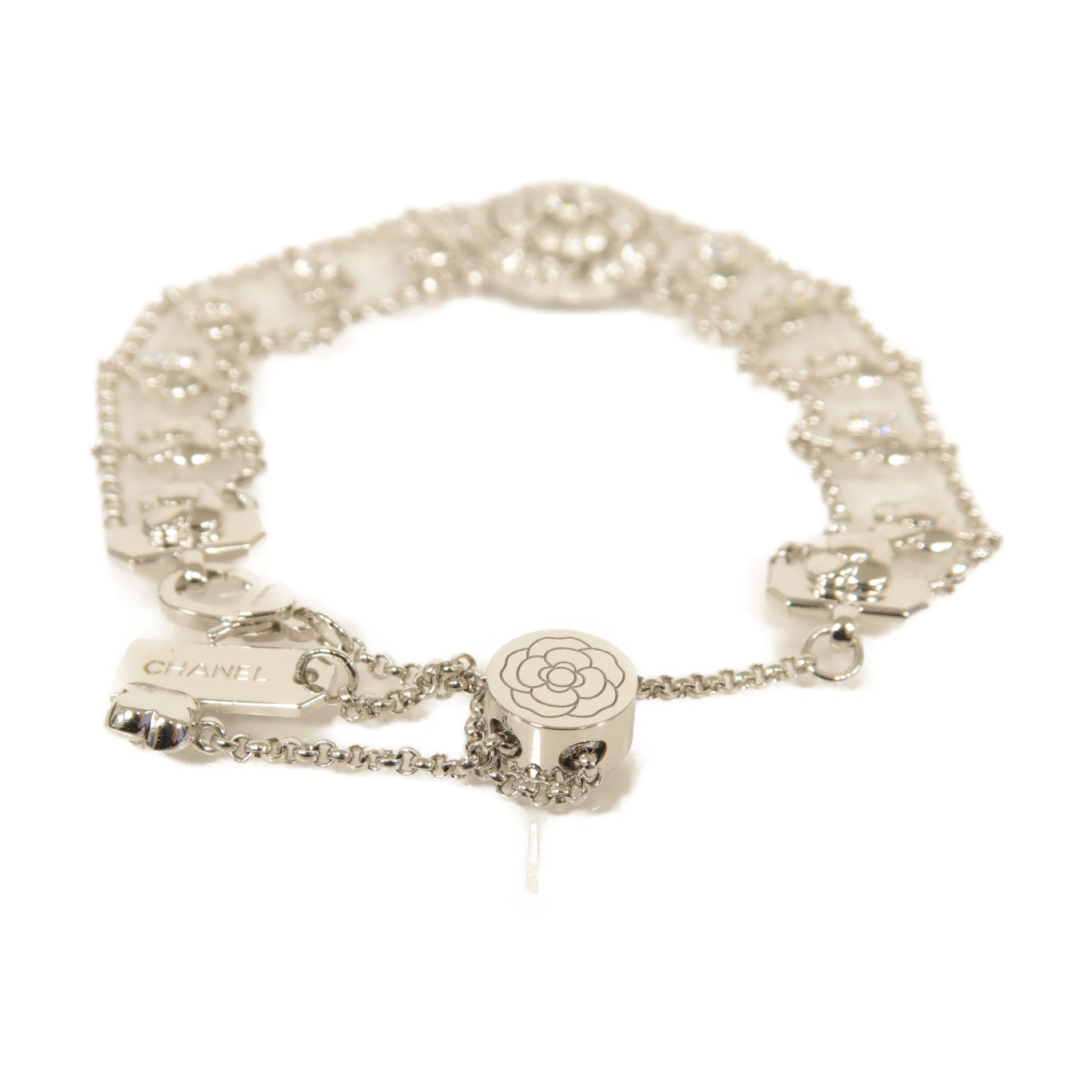 CHANEL 18K白金Bouton De Camelia 1.14ct鑽石手鏈