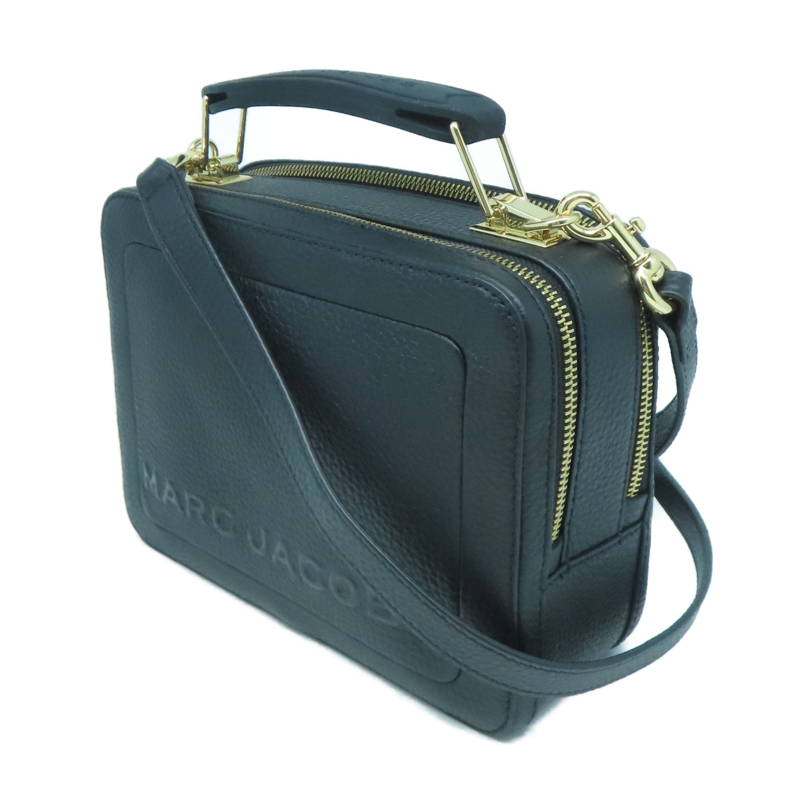 MARC JACOBS 牛皮皮革2 Way Shoulder金扣手挽肩背兩用袋黑色