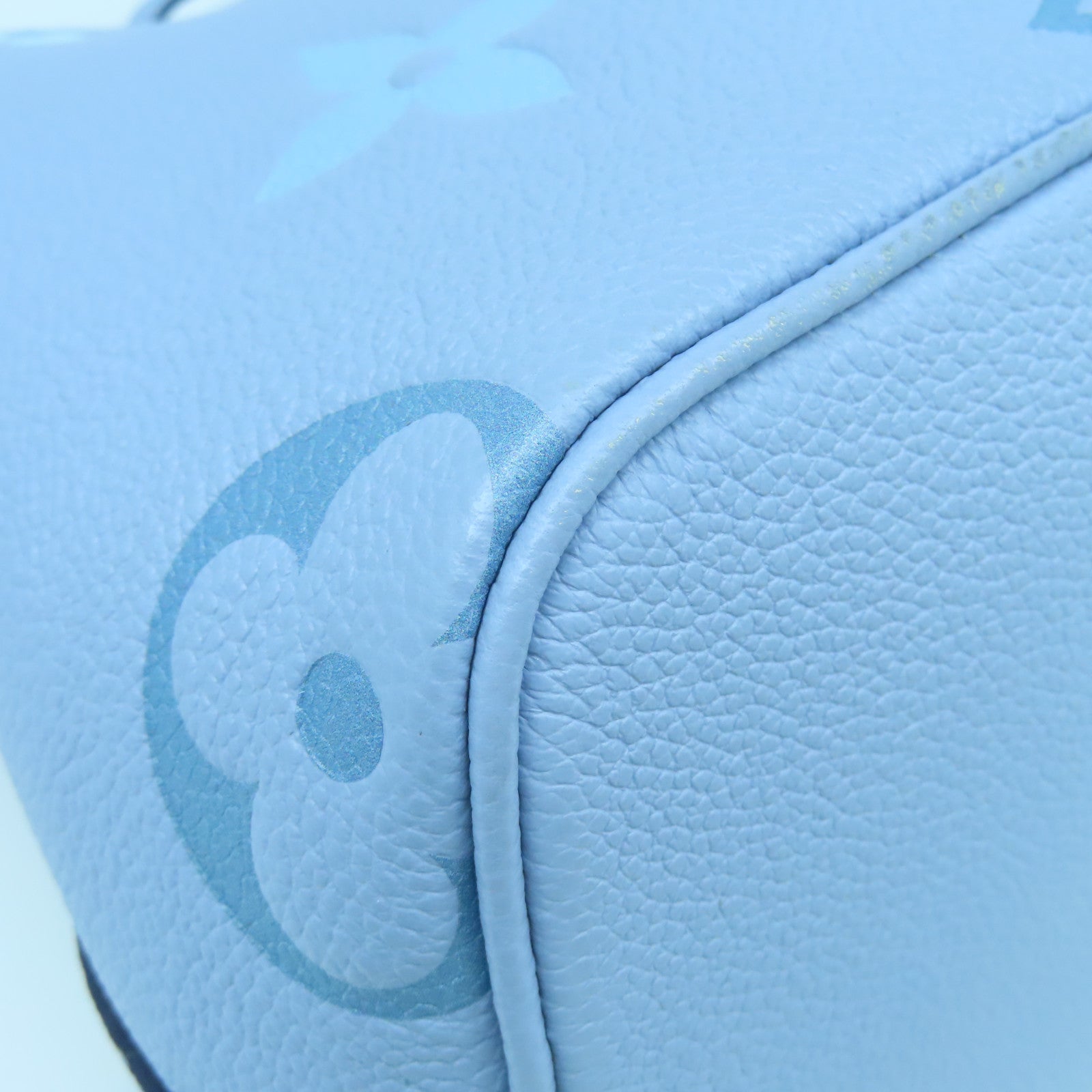 LOUIS VUITTON Monogram Empreinte Noe BB gold buckle handle shoulder bag dual-use summer blue