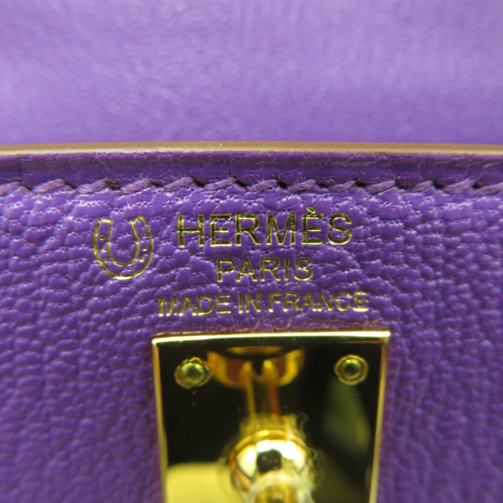 HERMES Chevre皮革Kelly 25金扣手挽肩背兩用袋紫色