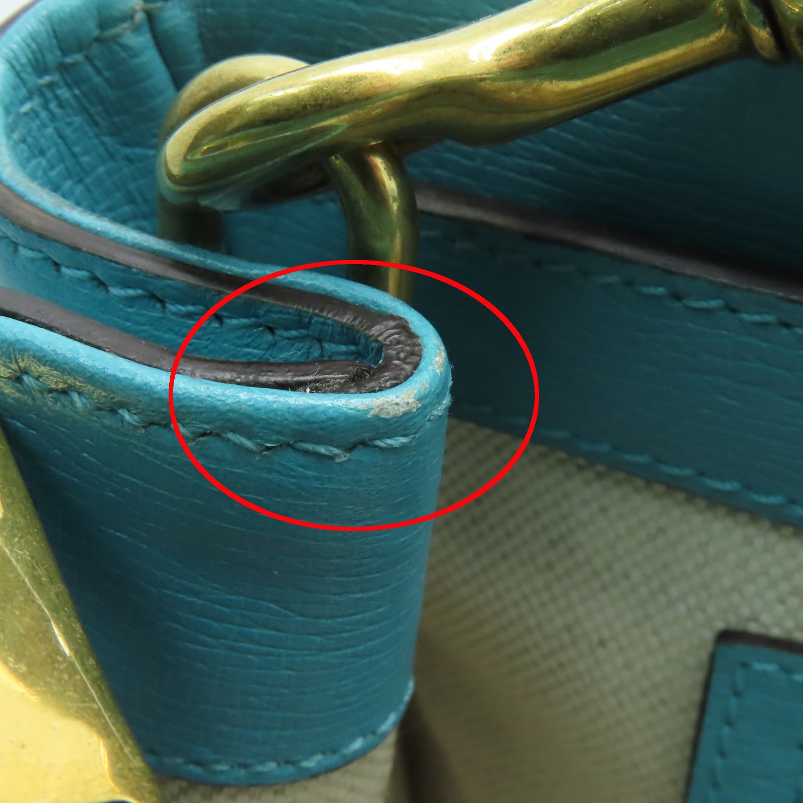 GUCCI 牛皮皮革2way Shoulder Bag金扣手挽肩背兩用袋藍色