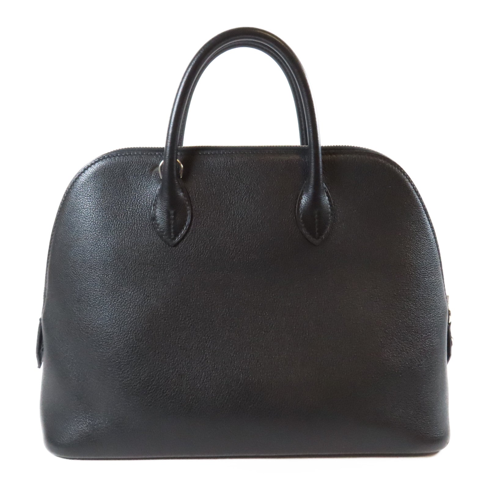 HERMES Clemence皮革Bolide 1923 30銀扣手挽肩背兩用袋Noir黑色