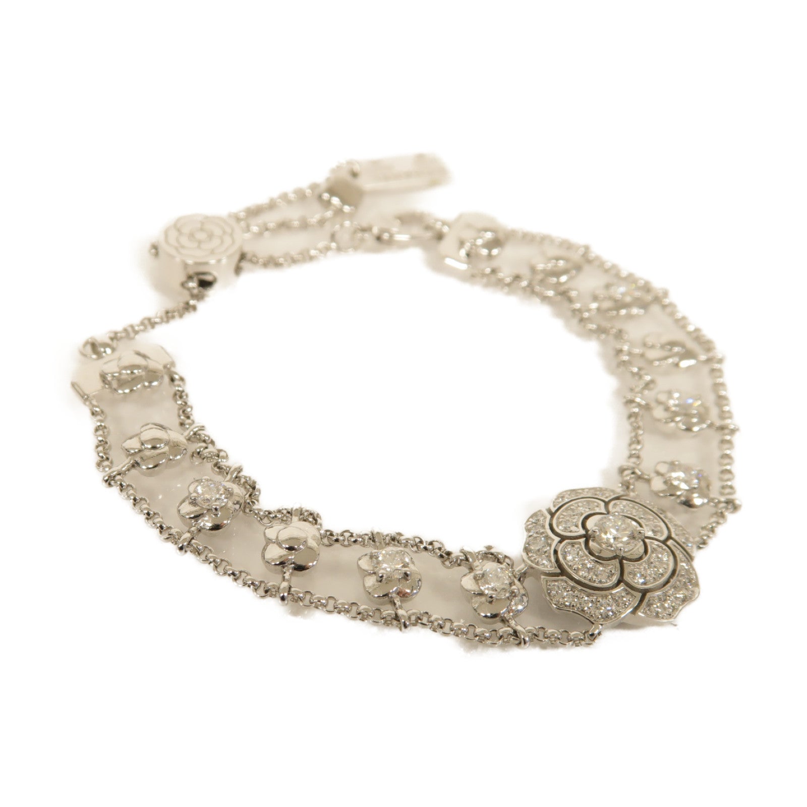 CHANEL 18K白金Bouton De Camelia 1.14ct鑽石手鏈