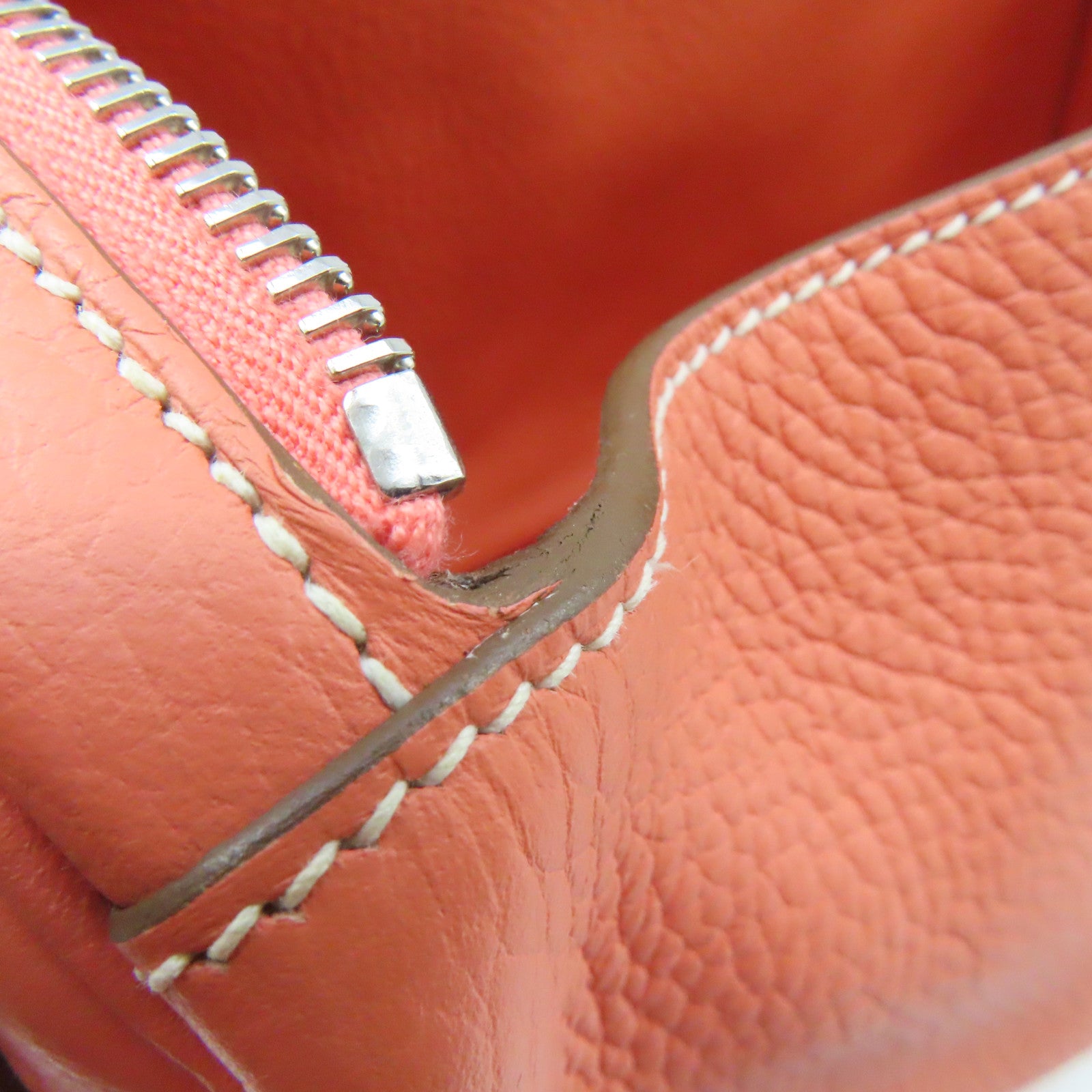 HERMES Clemence Leather Lindy 30 Silver Buckle Shoulder Bag Flamingo Pink
