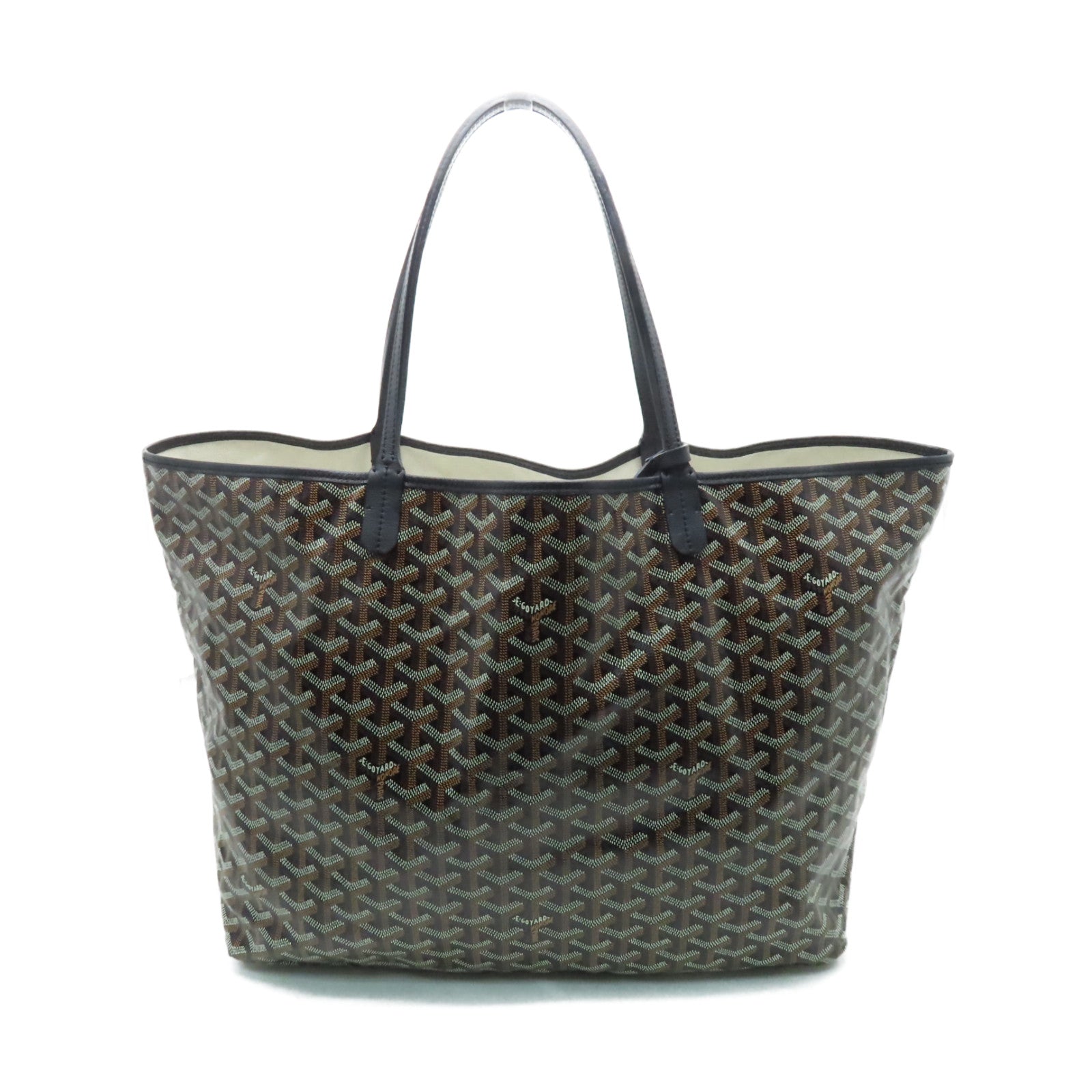 GOYARD 塗層帆布Saint Louis GM Tote Bag銀扣手挽袋黑色/啡色