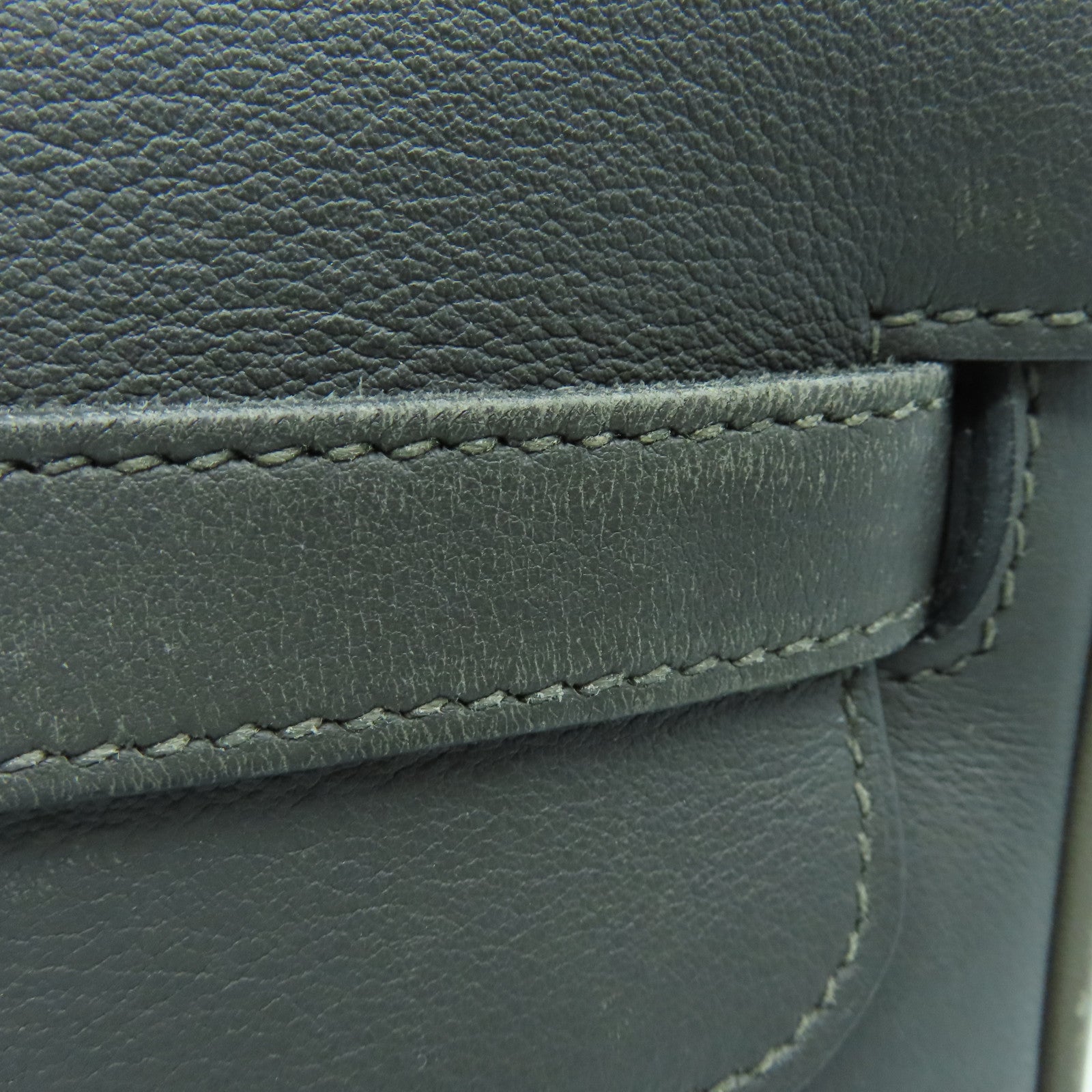 HERMES Evercolour皮革Berline銀扣肩背袋Etain灰色