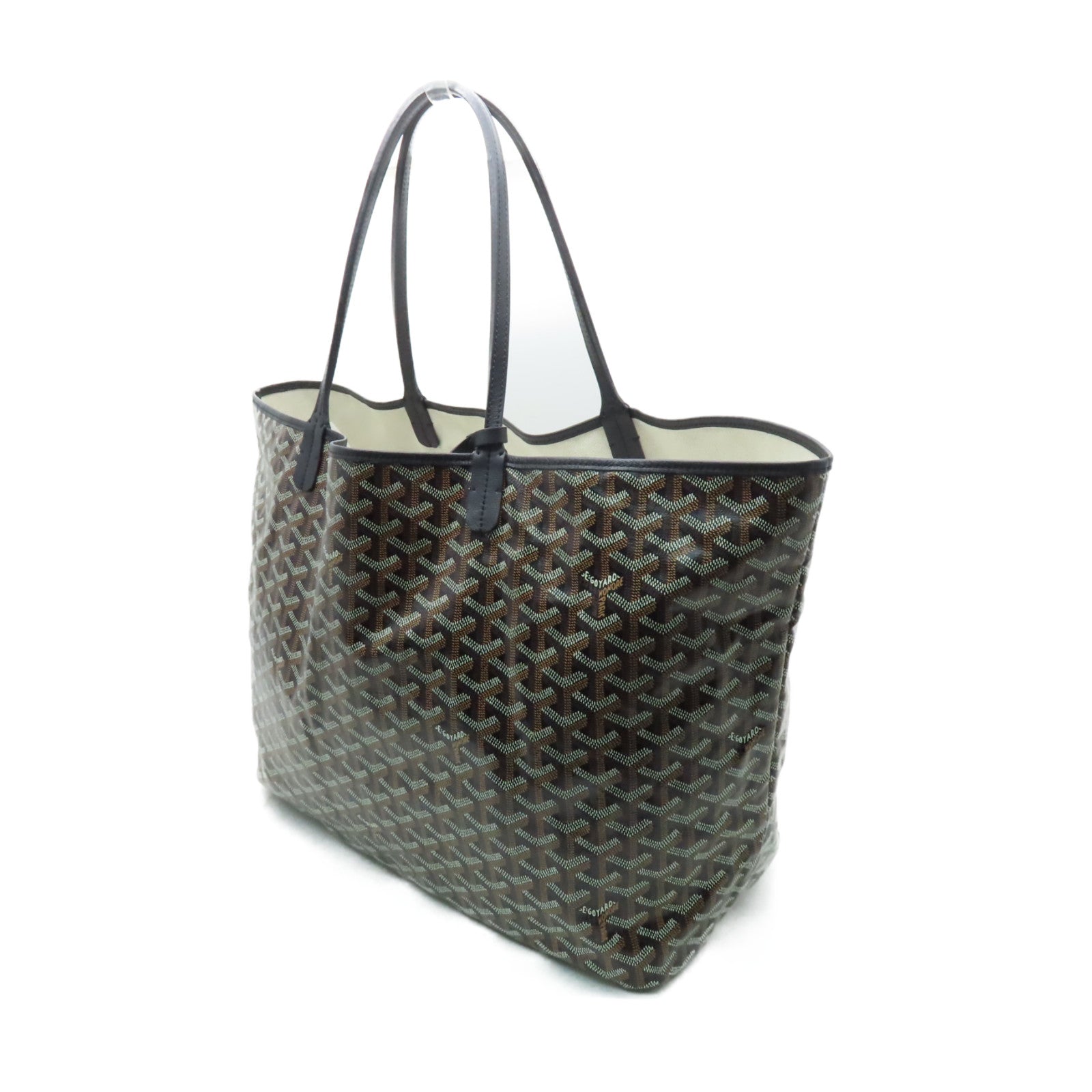 GOYARD 塗層帆布Saint Louis GM Tote Bag銀扣手挽袋黑色/啡色