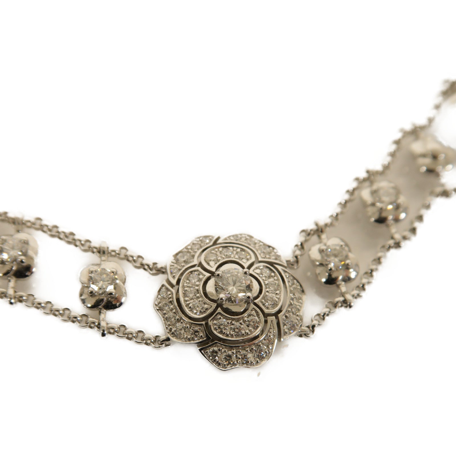 CHANEL 18K白金Bouton De Camelia 1.14ct鑽石手鏈