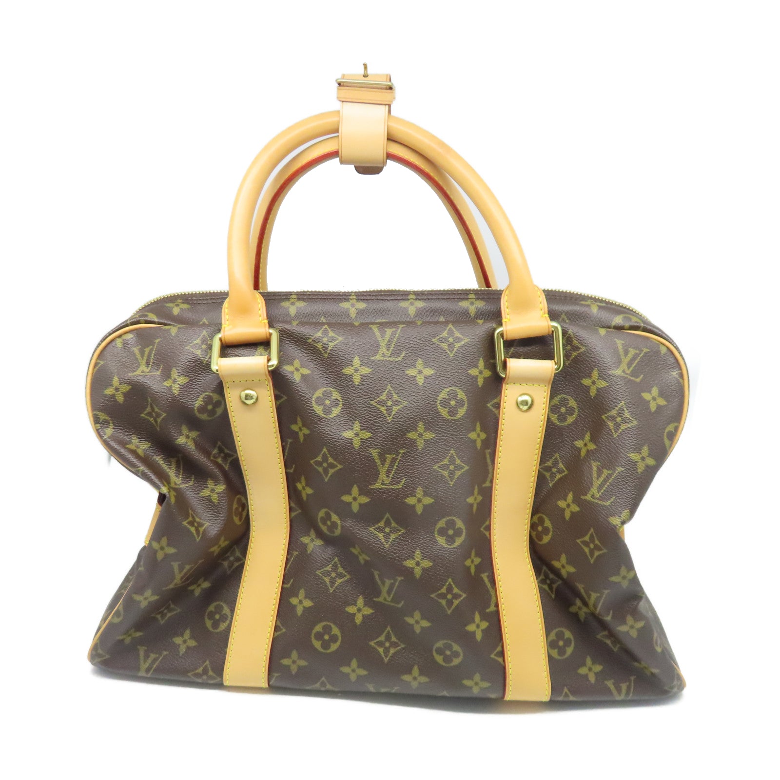 LOUIS VUITTON Monogram Carryall金扣手挽袋棕色