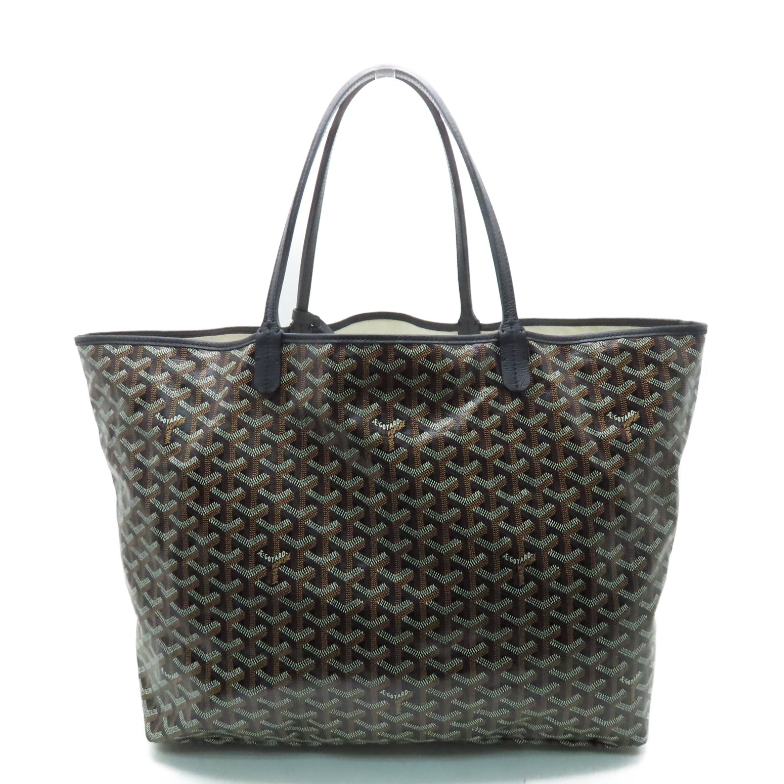 GOYARD 塗層帆布Saint Louis GM Tote Bag銀扣手挽袋黑色/啡色