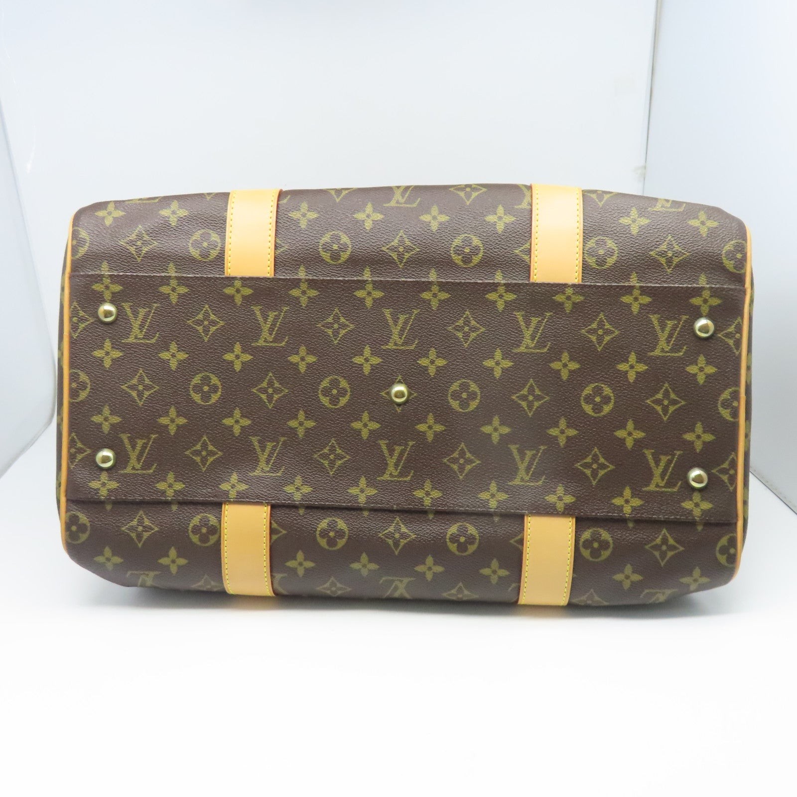 LOUIS VUITTON Monogram Carryall金扣手挽袋棕色