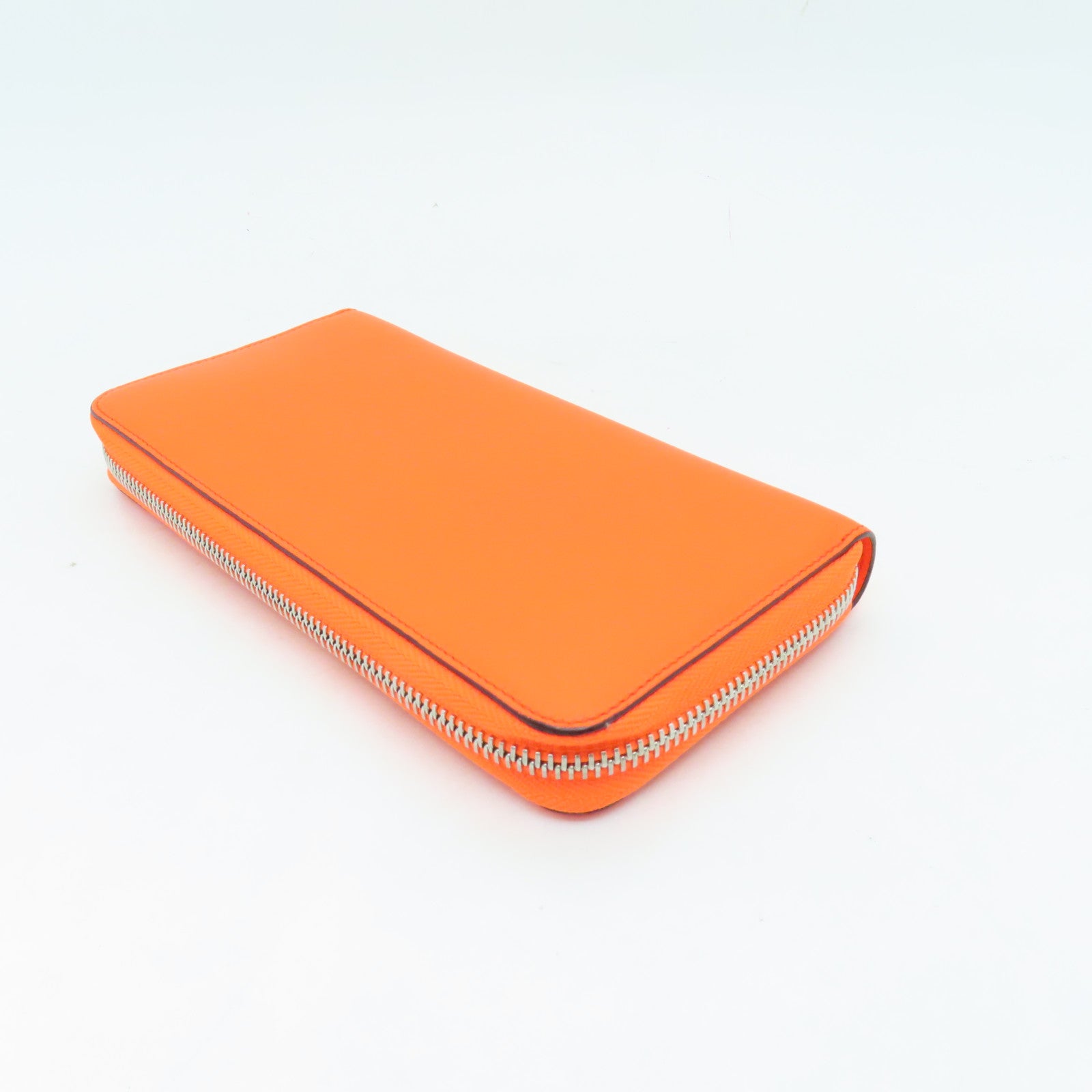 LOEWE 牛皮皮革Wallet銀扣長錢包橙色