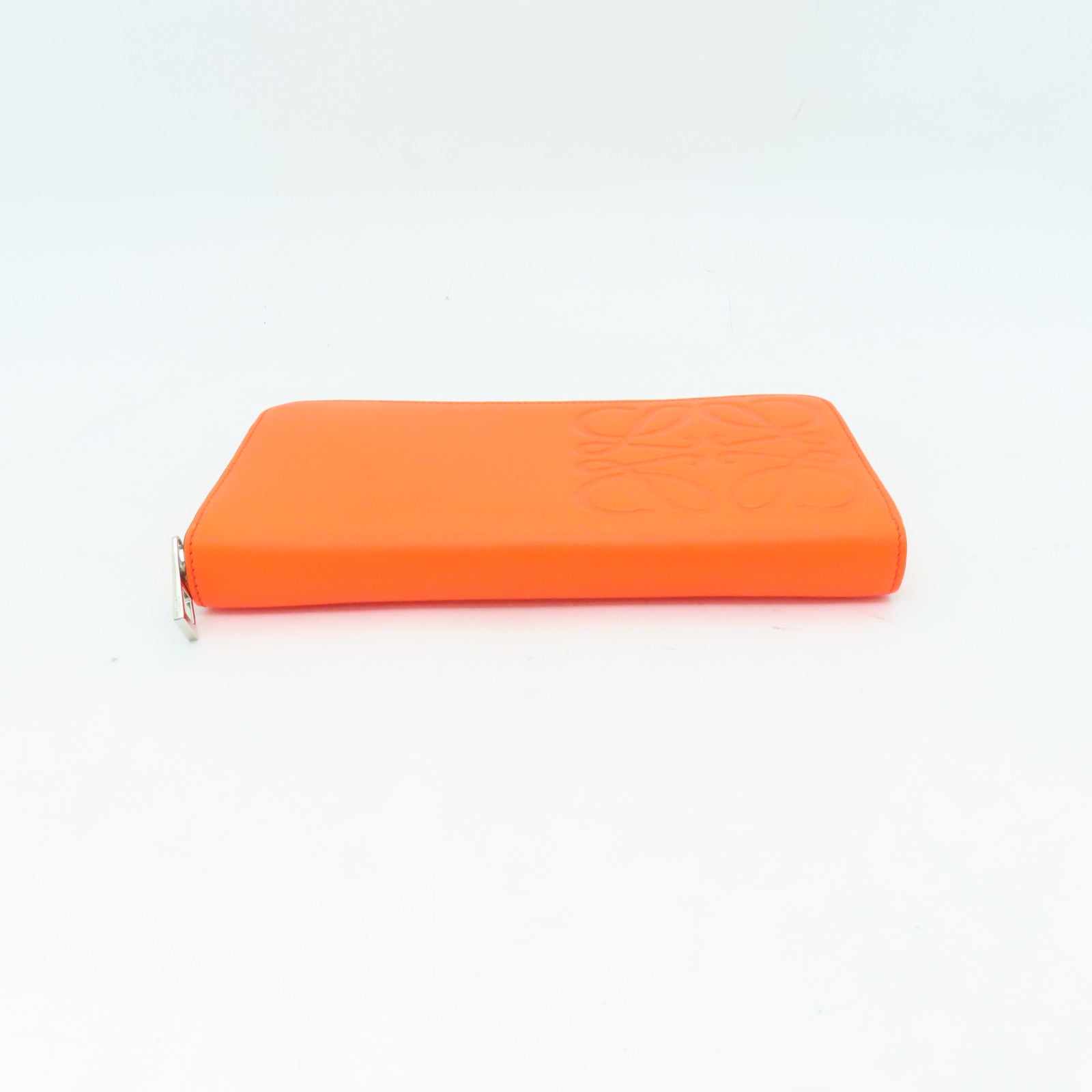 LOEWE 牛皮皮革Wallet銀扣長錢包橙色