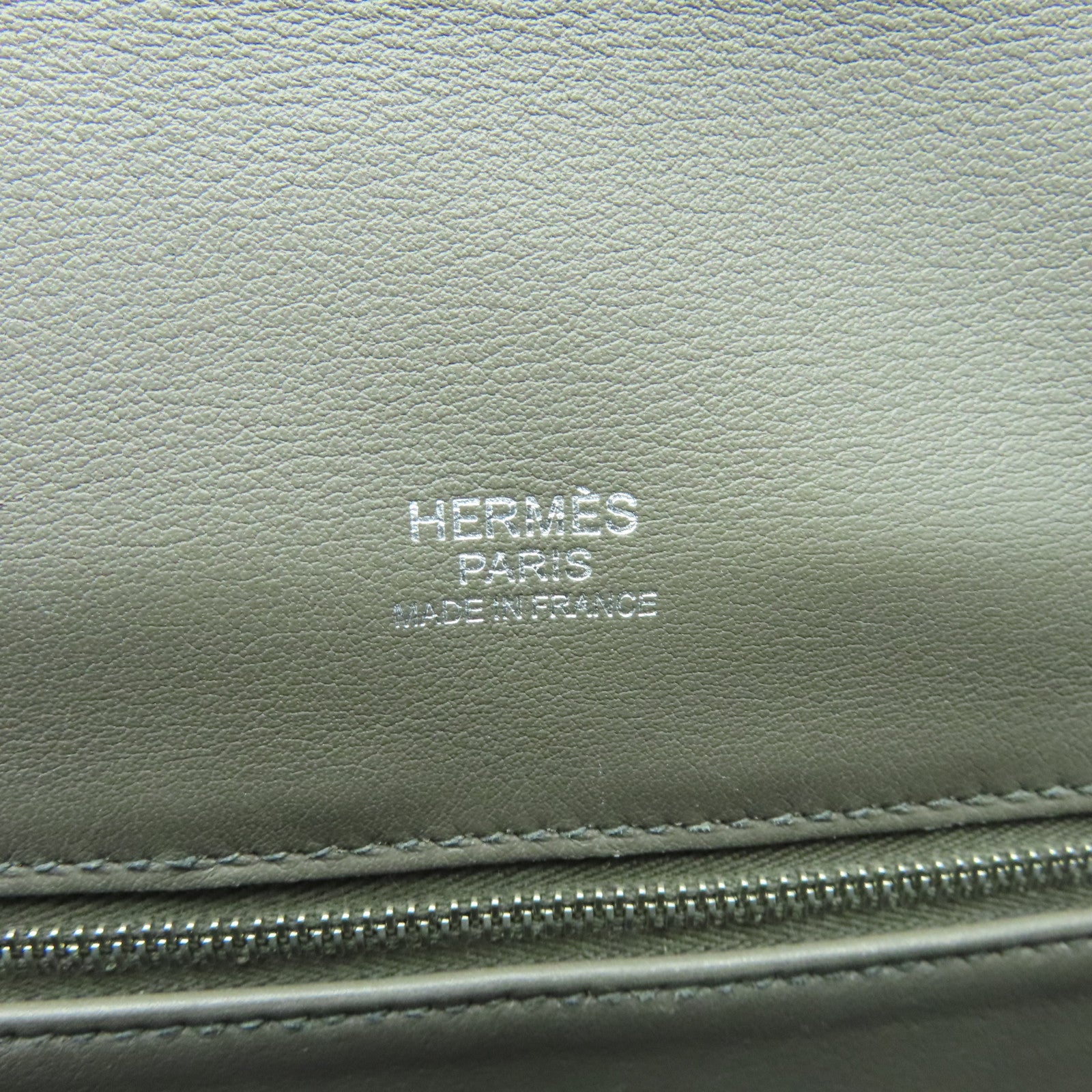 HERMES Evercolour皮革Berline銀扣肩背袋Etain灰色