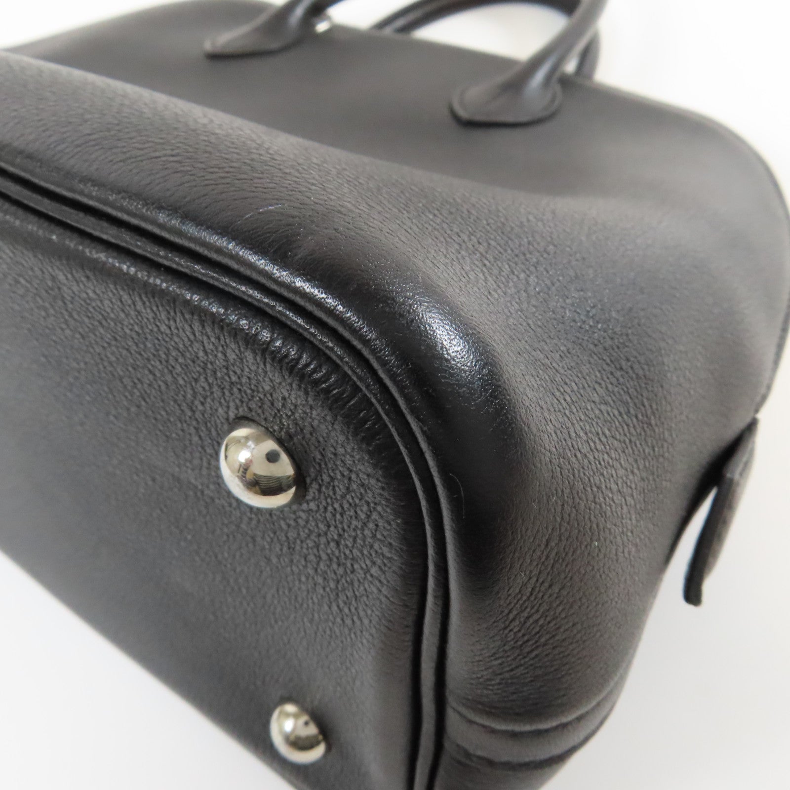 HERMES Clemence皮革Bolide 1923 30銀扣手挽肩背兩用袋Noir黑色