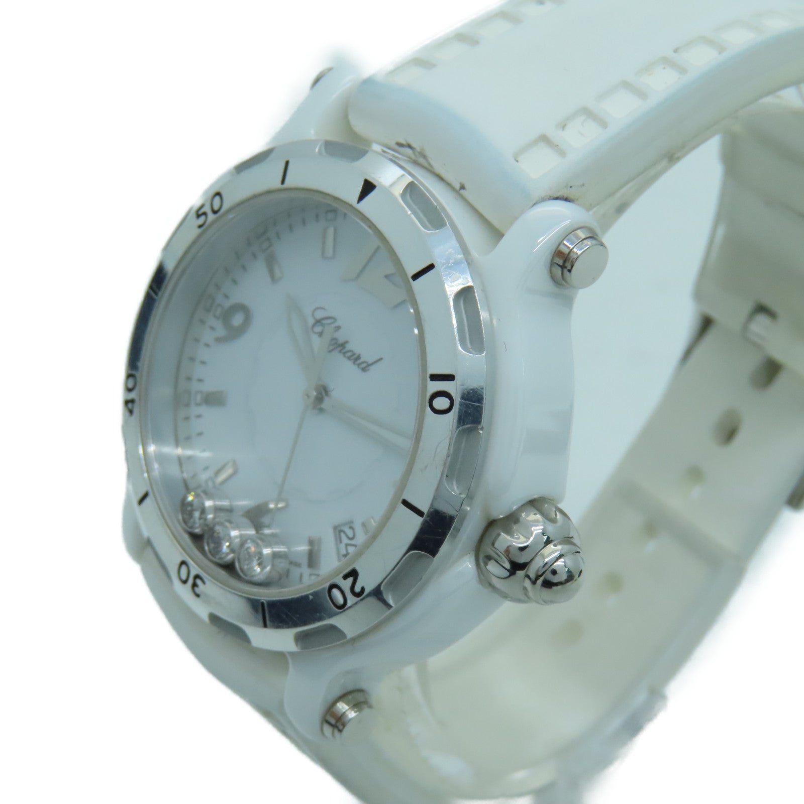 Chopard Happy Sport Ceramic/Diamond Watch Quartz Movement White