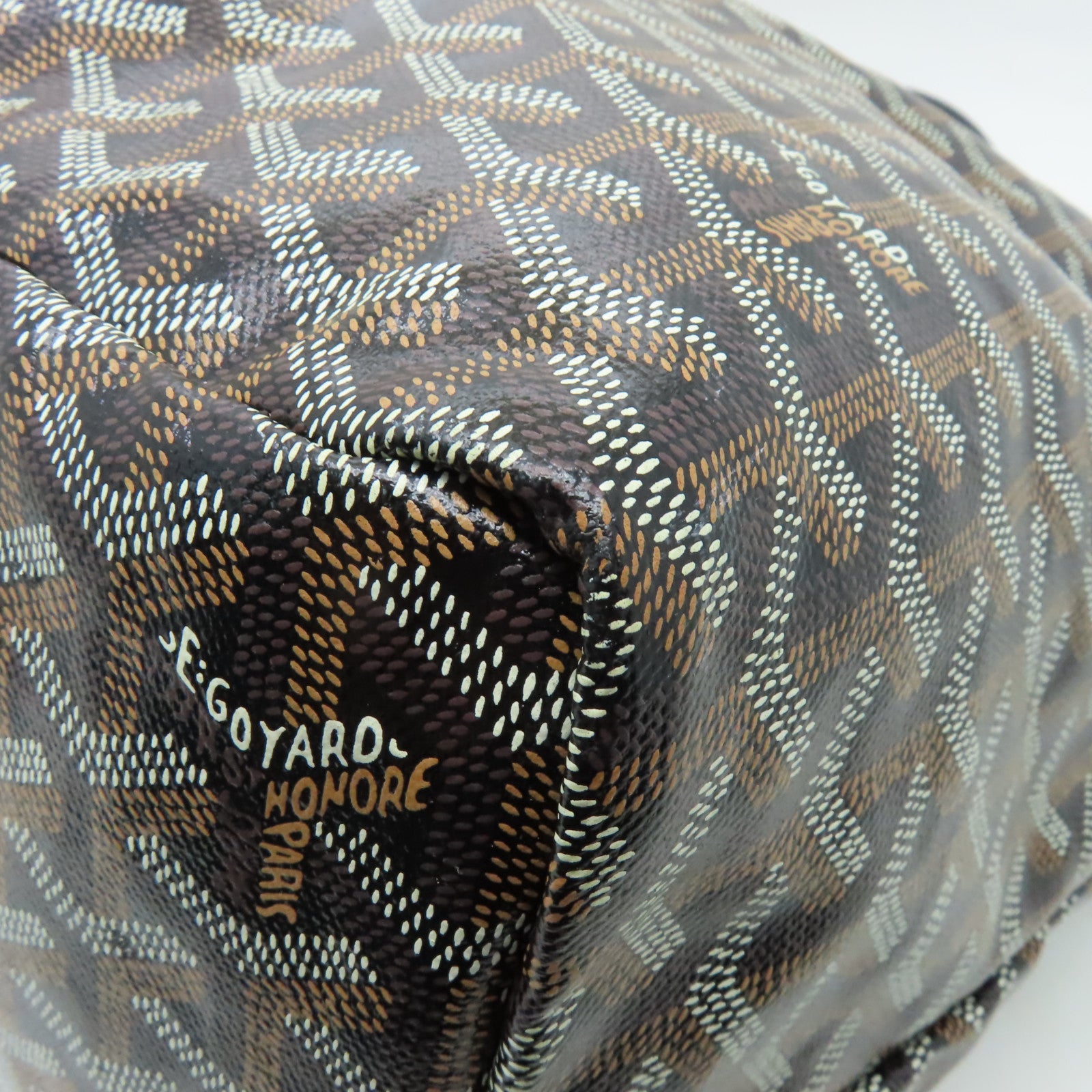 GOYARD 塗層帆布Saint Louis GM Tote Bag銀扣手挽袋黑色/啡色