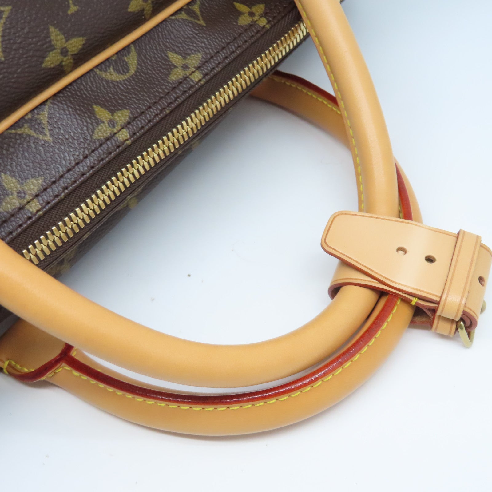 LOUIS VUITTON Monogram Carryall金扣手挽袋棕色