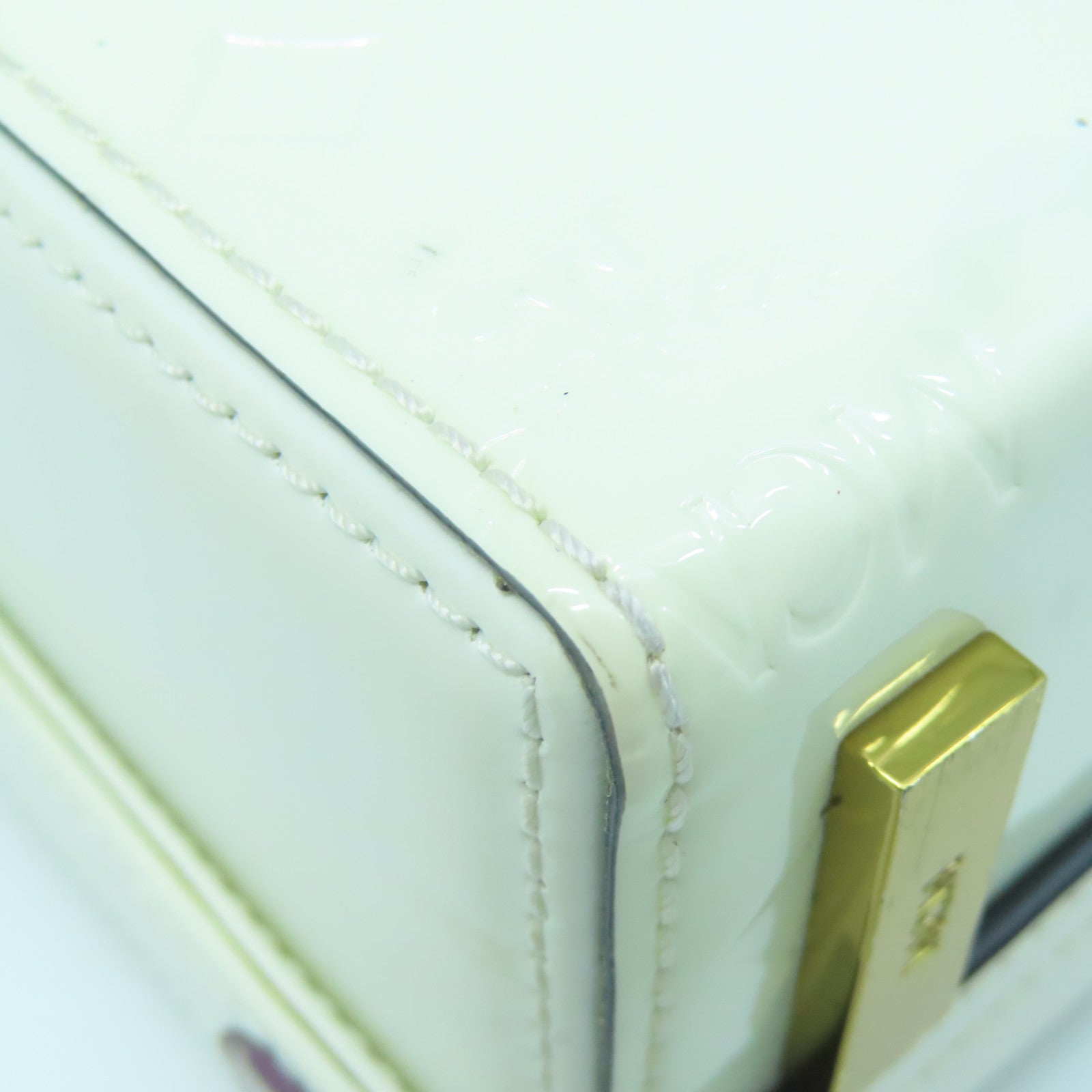 MCM Leather Berlin Box Gold Buckle Shoulder Bag White
