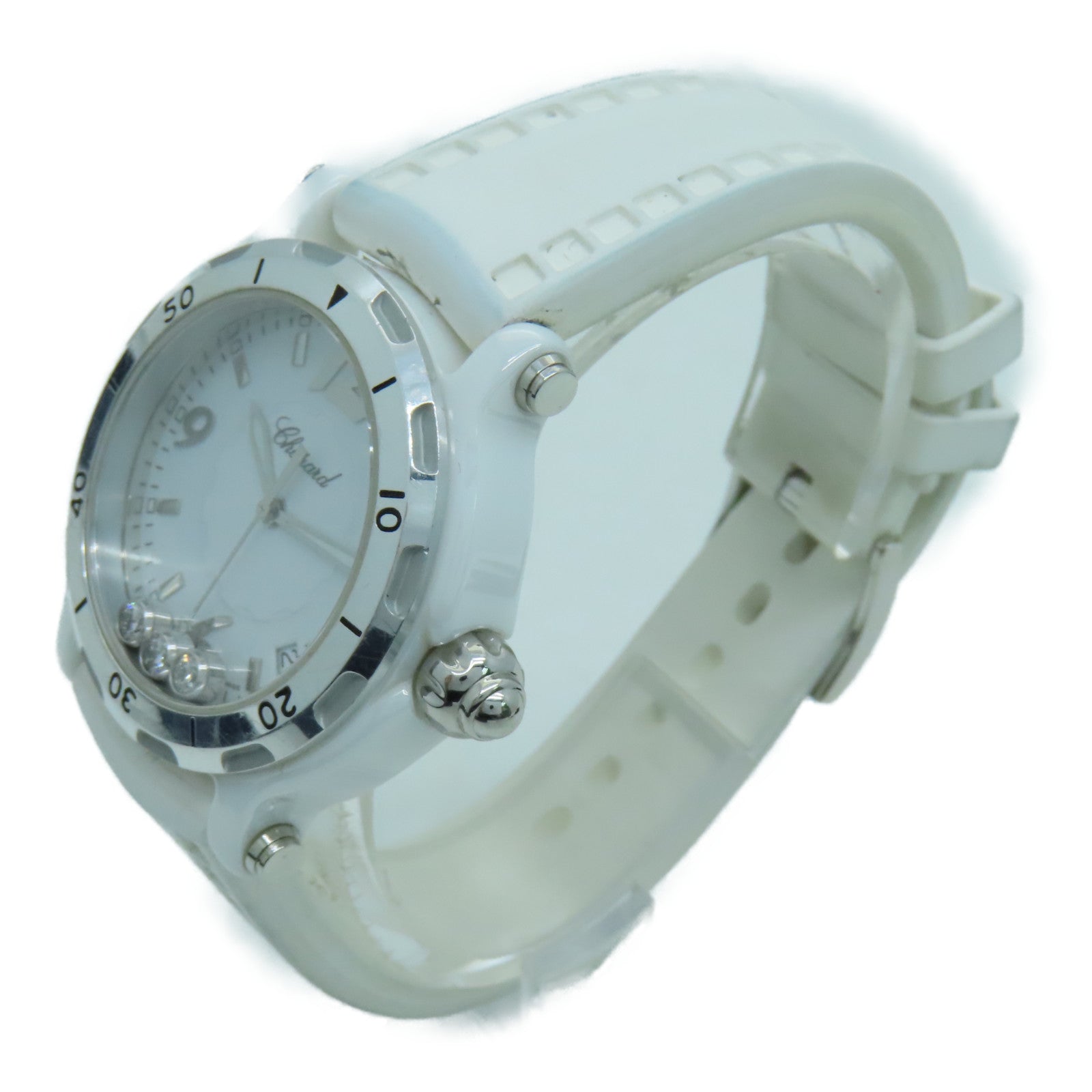 Chopard Happy Sport Ceramic/Diamond Watch Quartz Movement White