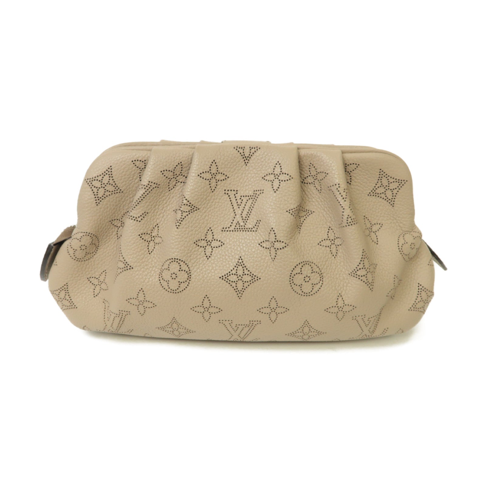 LOUIS VUITTON Mahina Scala Mini Pouch銀扣肩背袋米色