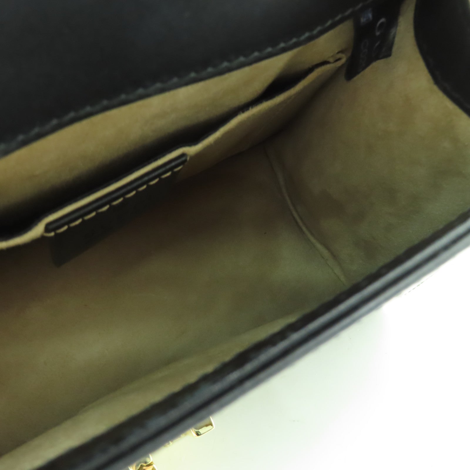 GUCCI 牛皮皮革Sylvie Mini金扣鏈帶肩背袋黑色