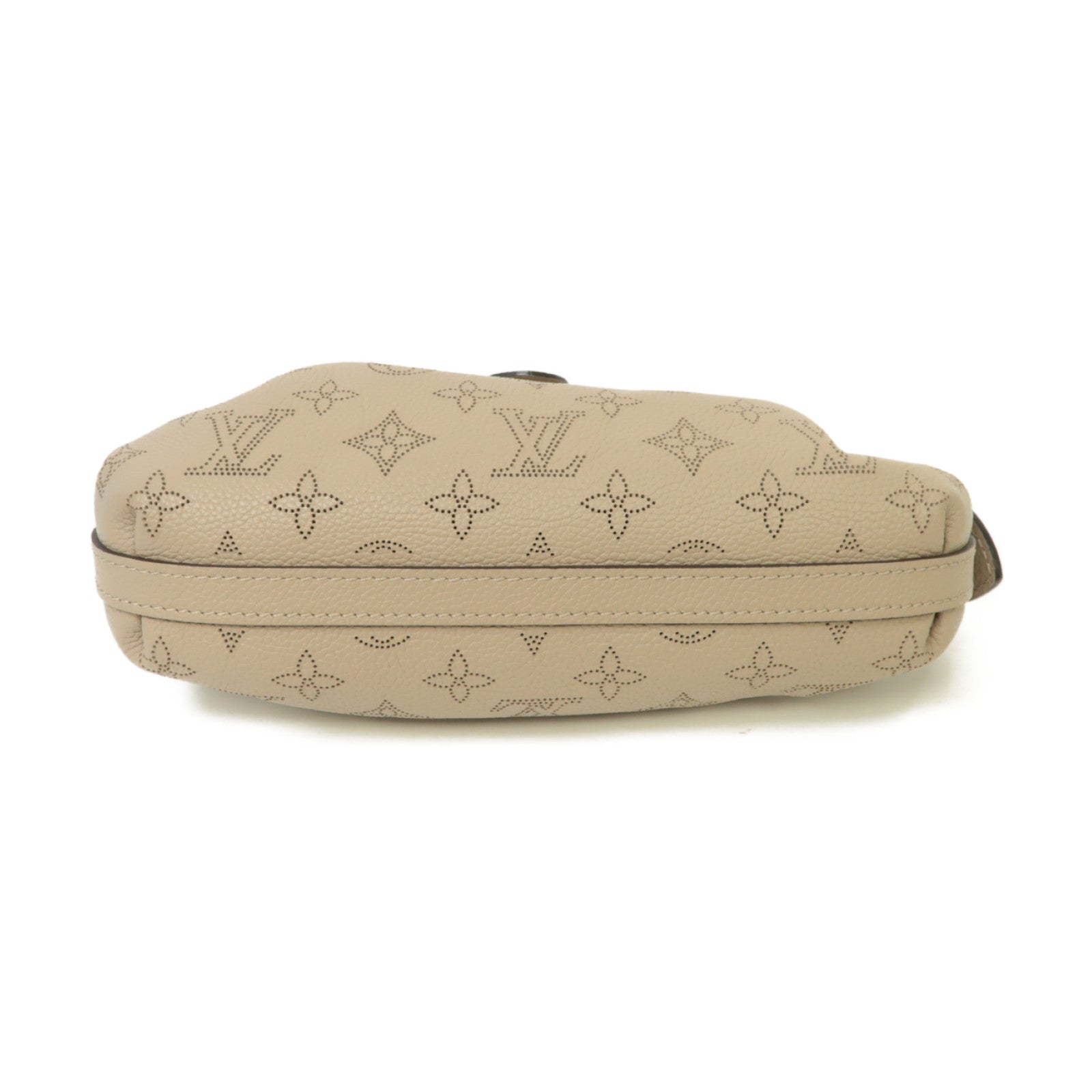 LOUIS VUITTON Mahina Scala Mini Pouch銀扣肩背袋米色