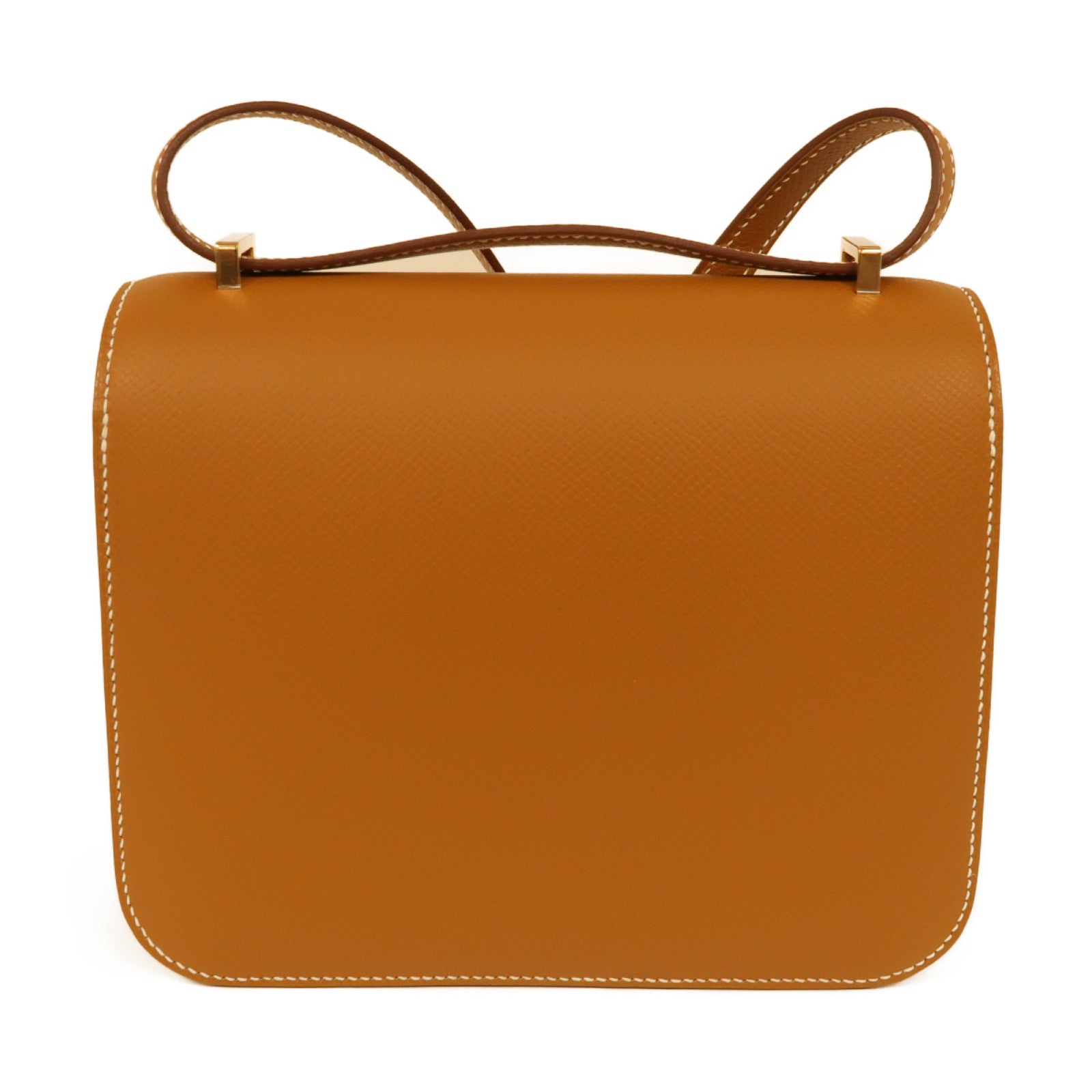 HERMES Epsom皮革Constance Mini金扣肩背袋Gold棕色