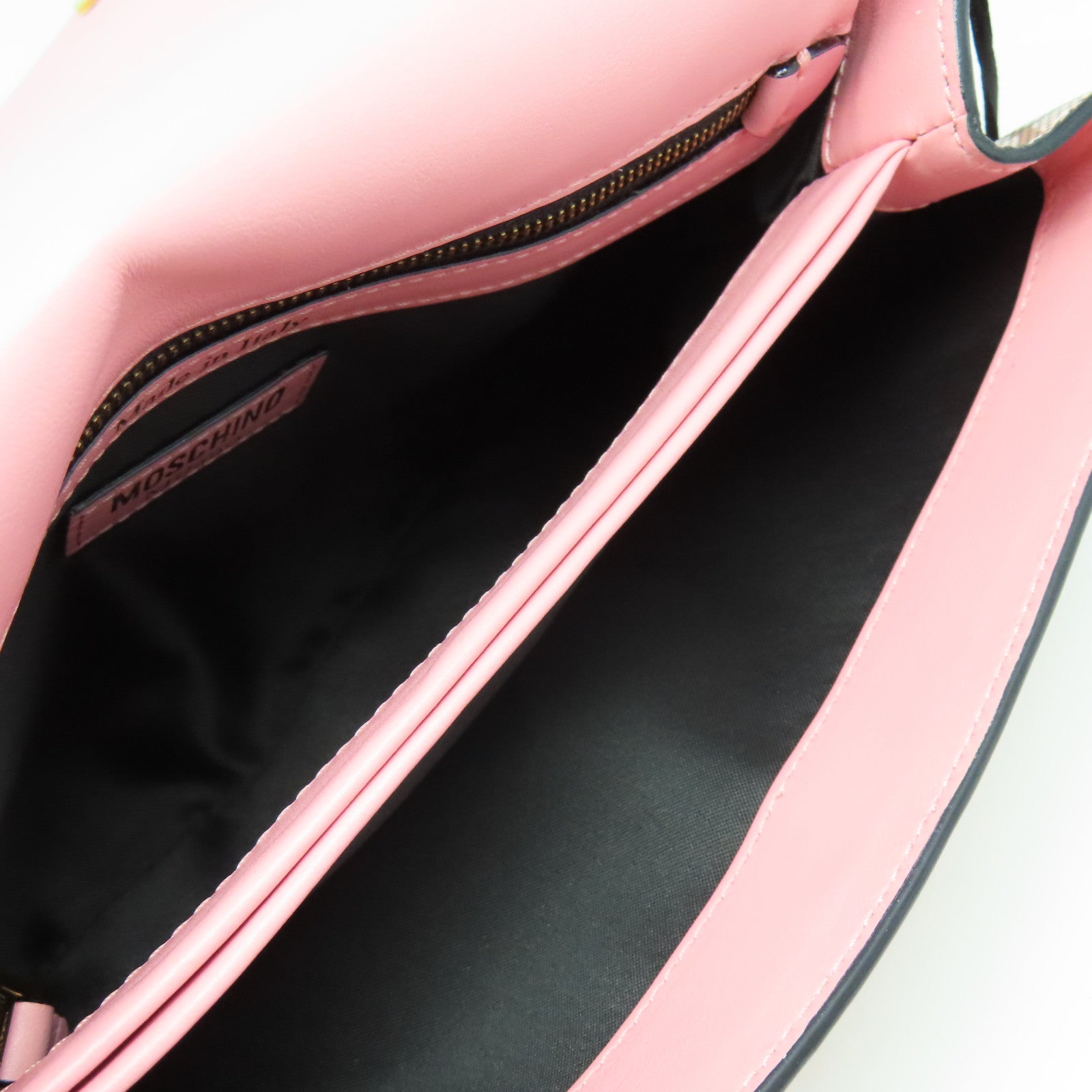 MOSCHINO PVC Chain Shoulder Bag金扣鏈帶肩背袋粉紅色
