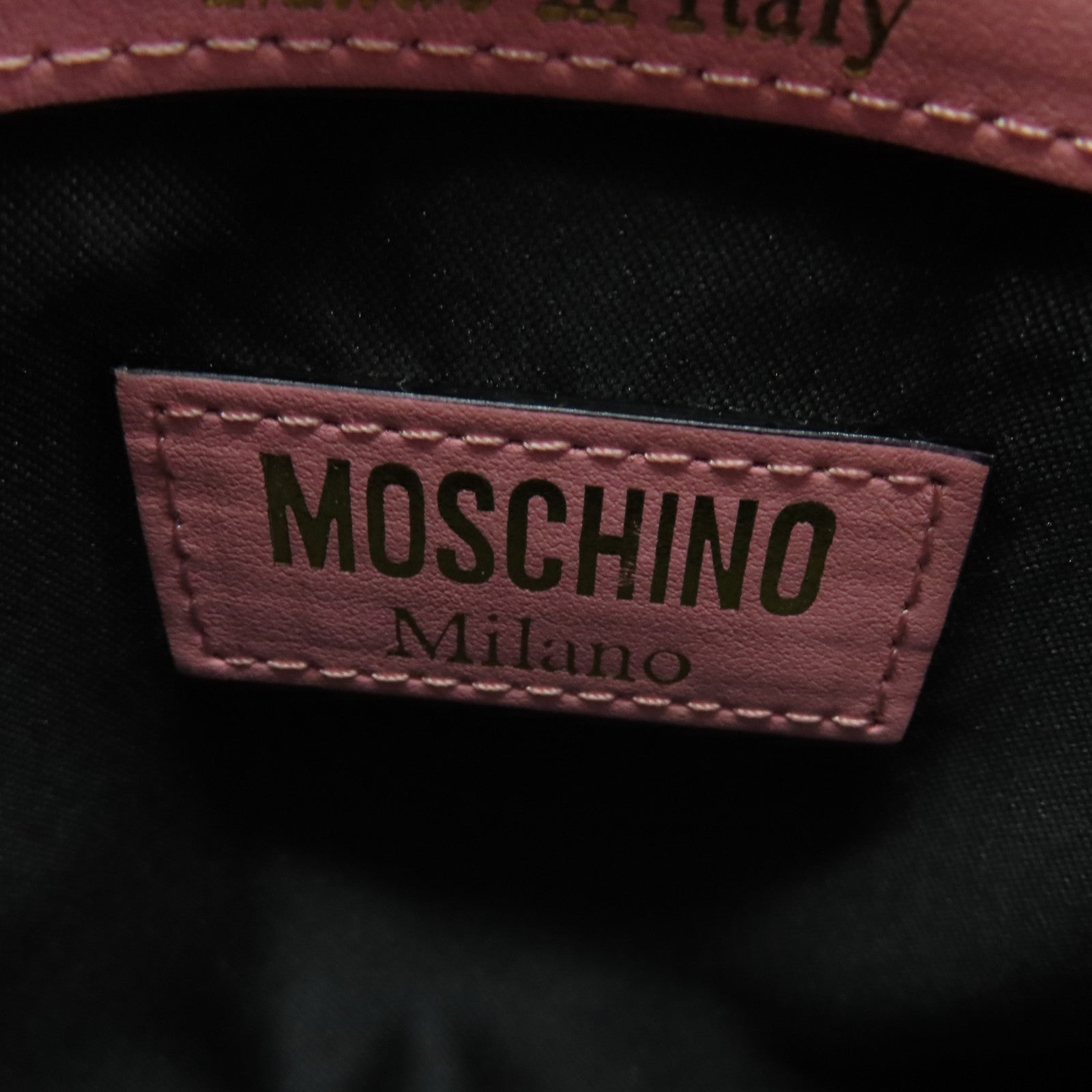 MOSCHINO PVC Chain Shoulder Bag金扣鏈帶肩背袋粉紅色