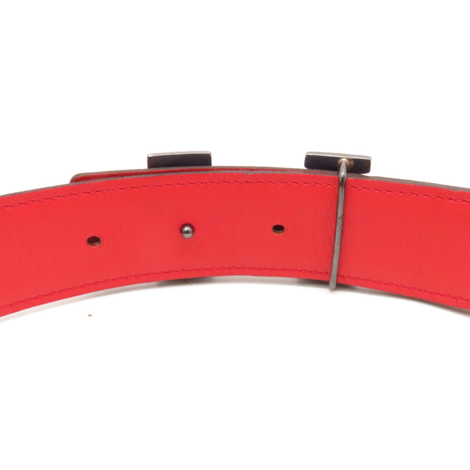 HERMES Epsom/Swift皮革Constance Belt 75cm皮帶Anemone/Capucine紫色/紅色