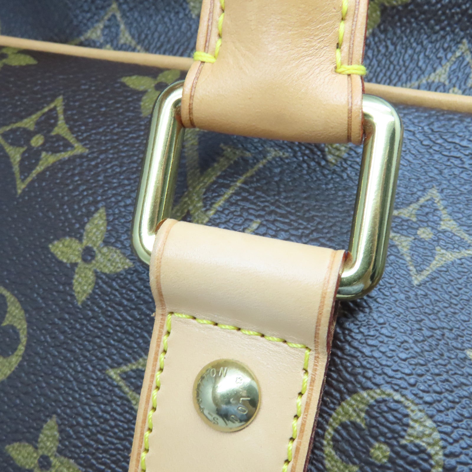 LOUIS VUITTON Monogram Carryall金扣手挽袋棕色