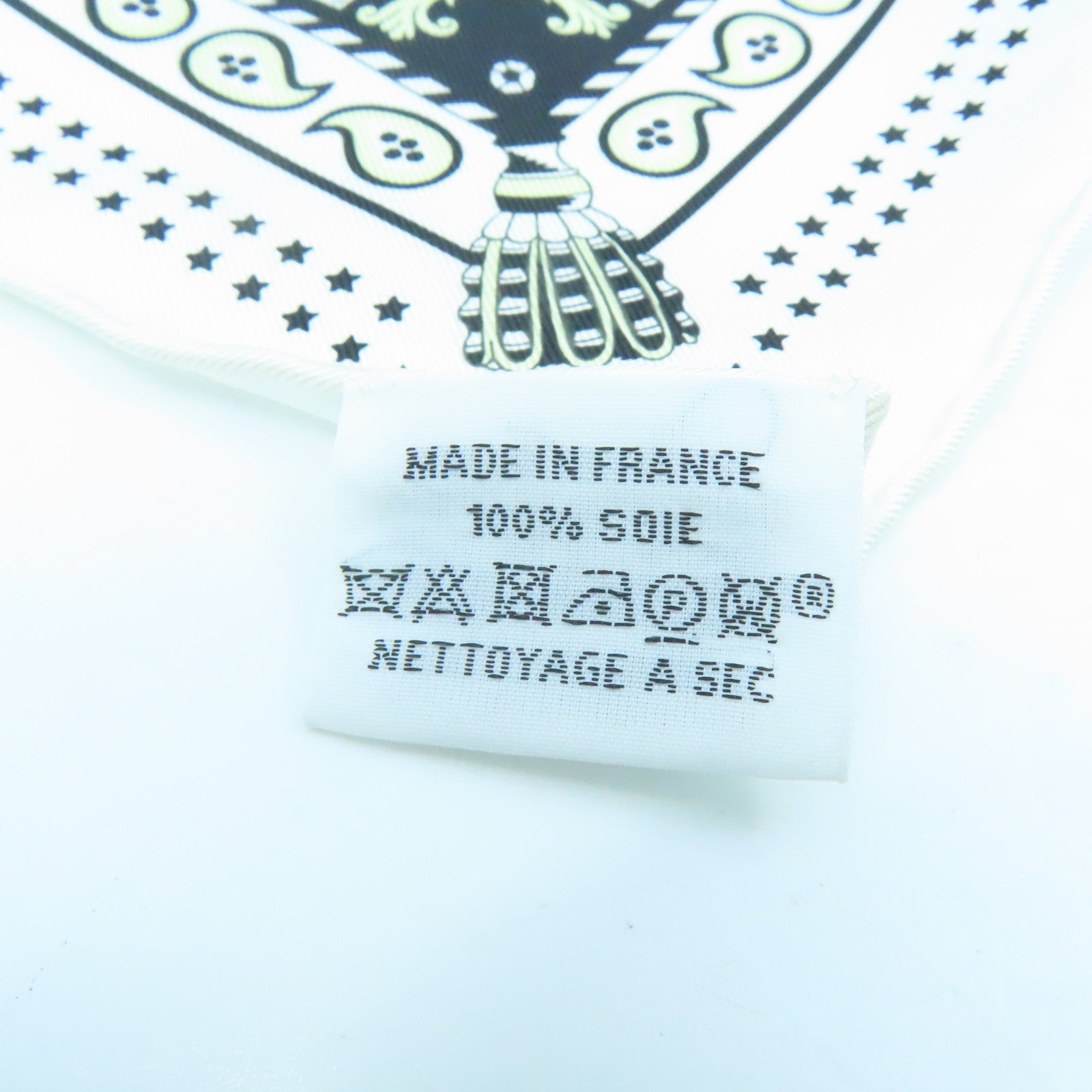 HERMES Silk Scarf Yellow/White