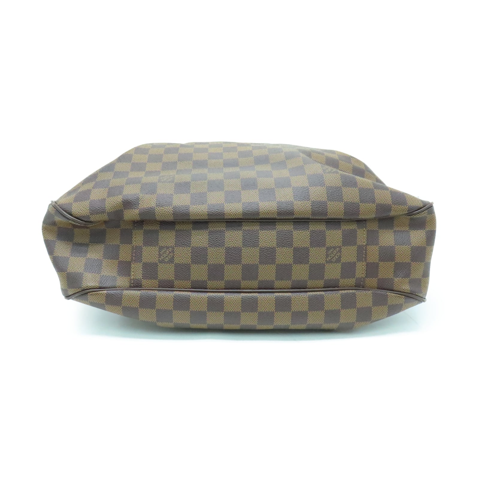 LOUIS VUITTON Damier Evora MM金扣手挽肩背兩用袋棕色