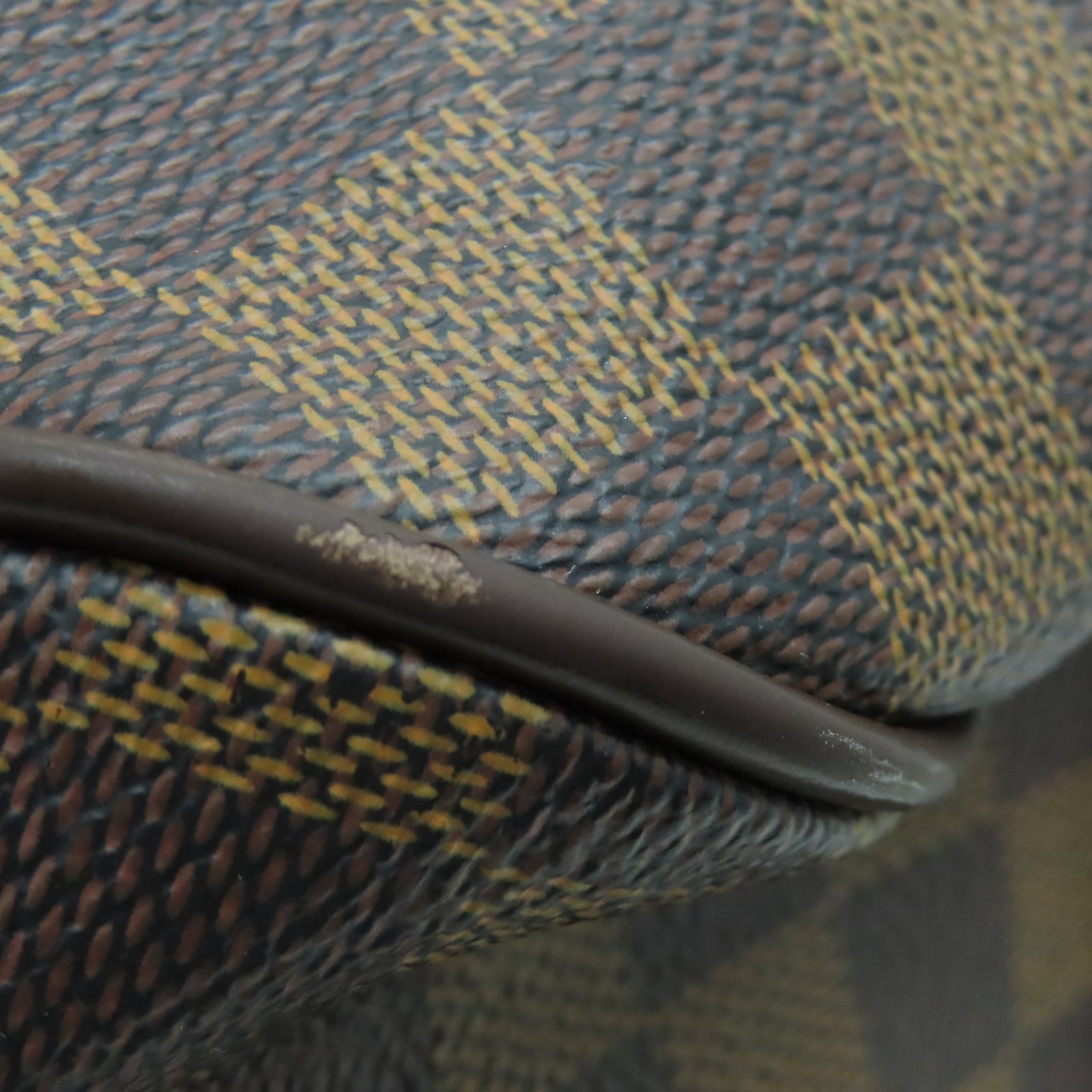 LOUIS VUITTON Damier Evora MM金扣手挽肩背兩用袋棕色
