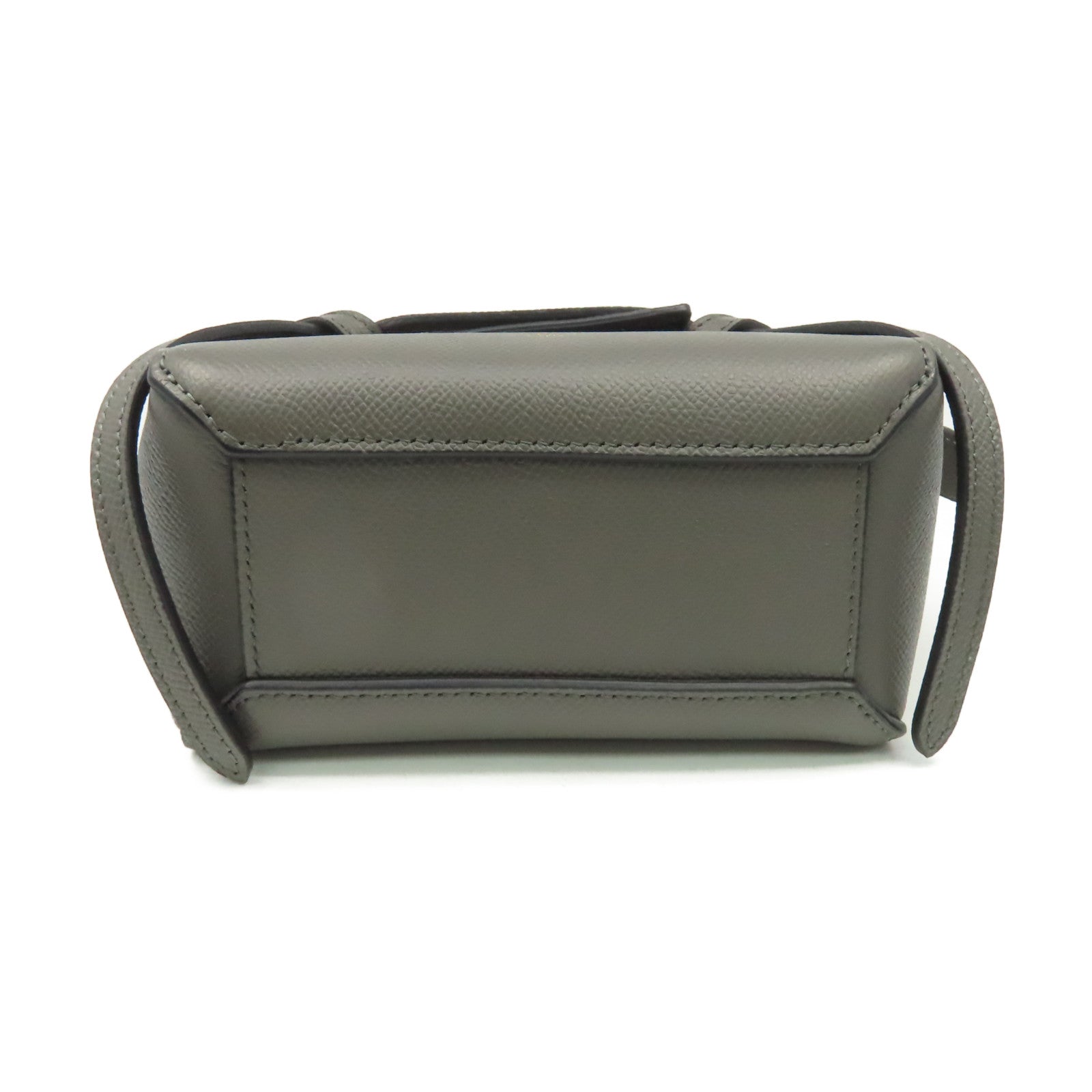 CELINE 牛皮皮革Pico Belt Bag 2Way Shoulder Bag金扣手挽肩背兩用袋灰色