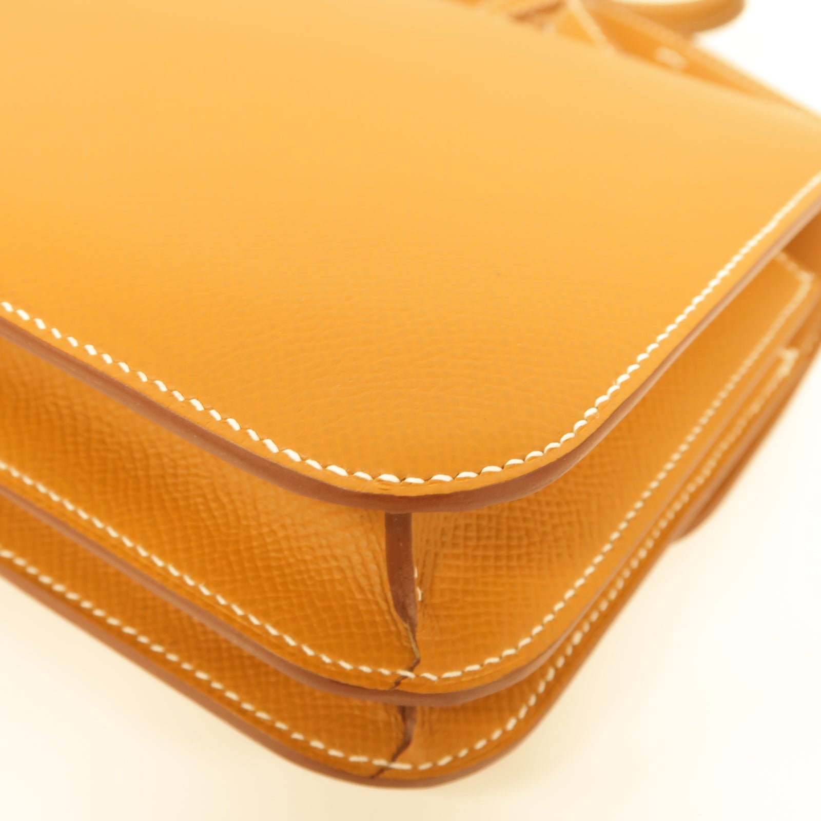 HERMES Epsom皮革Constance Mini金扣肩背袋Gold棕色