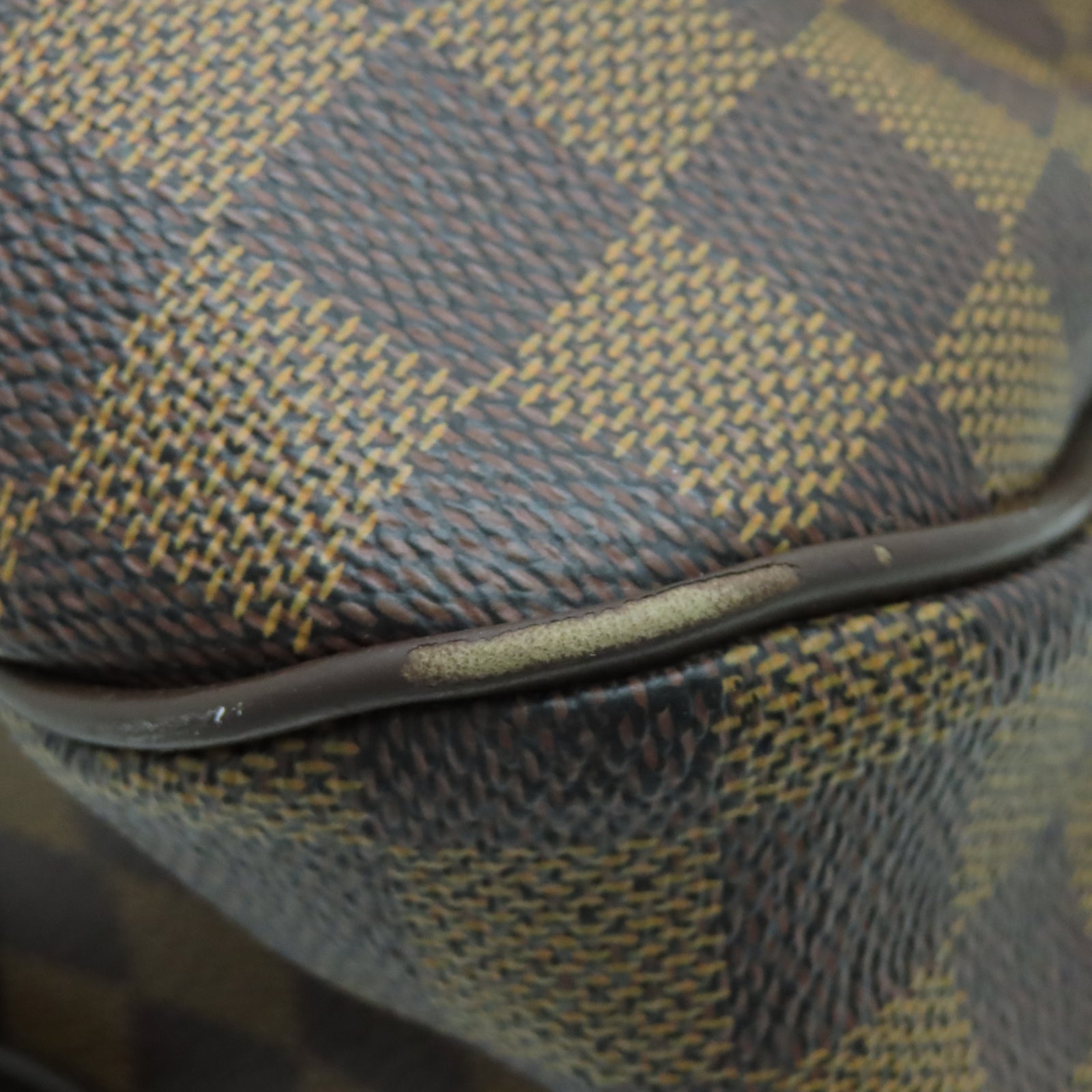 LOUIS VUITTON Damier Evora MM金扣手挽肩背兩用袋棕色