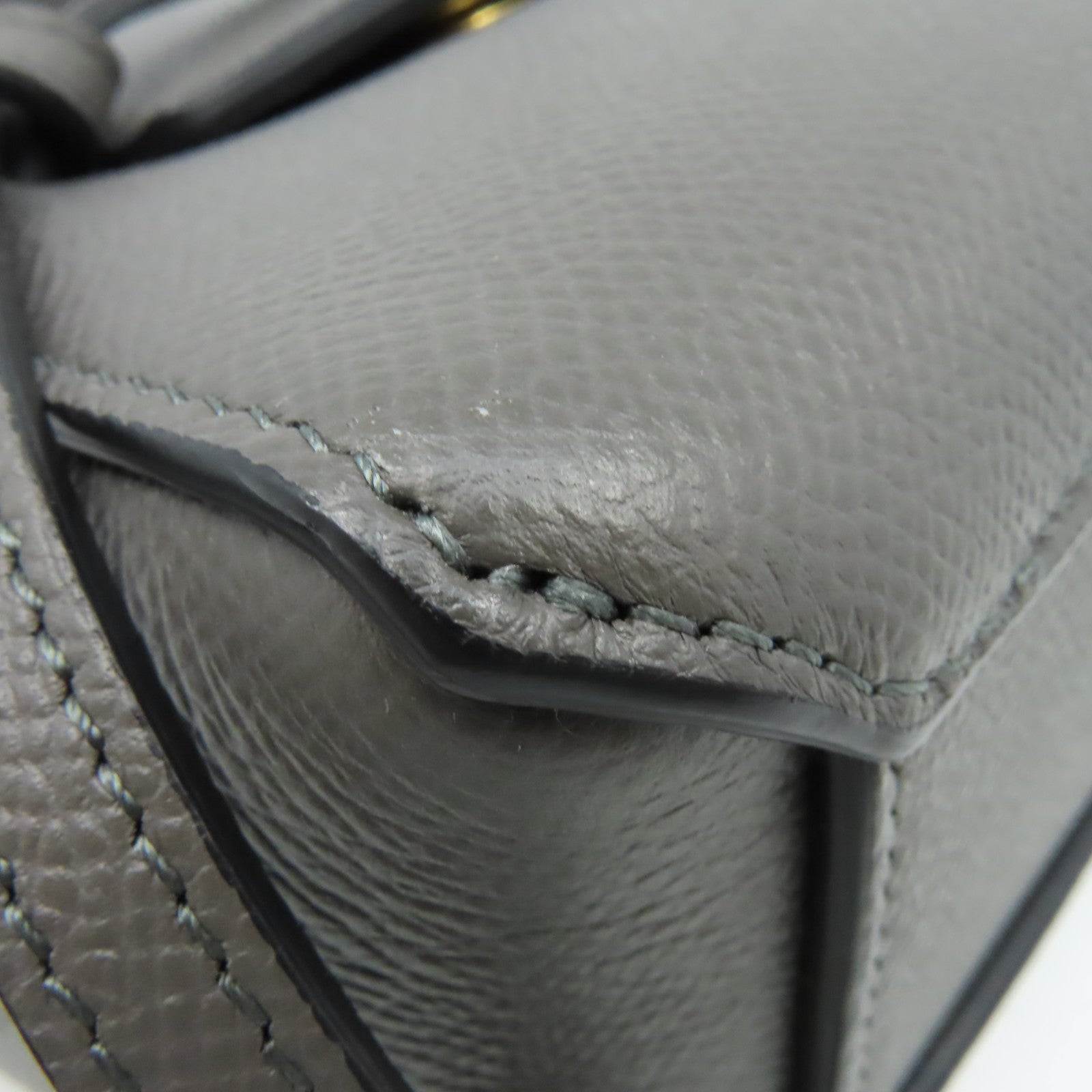 CELINE 牛皮皮革Pico Belt Bag 2Way Shoulder Bag金扣手挽肩背兩用袋灰色