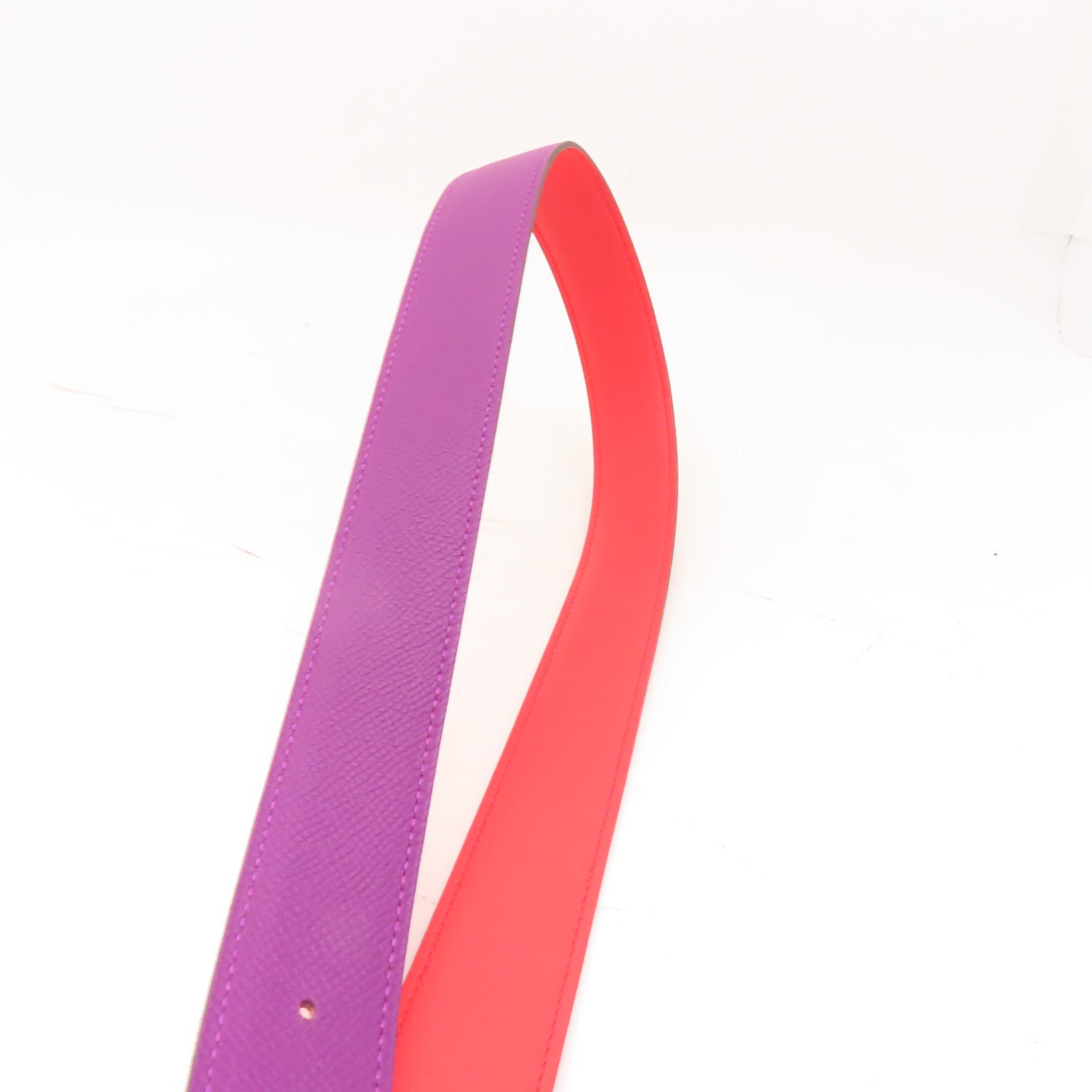 HERMES Epsom/Swift皮革Constance Belt 75cm皮帶Anemone/Capucine紫色/紅色