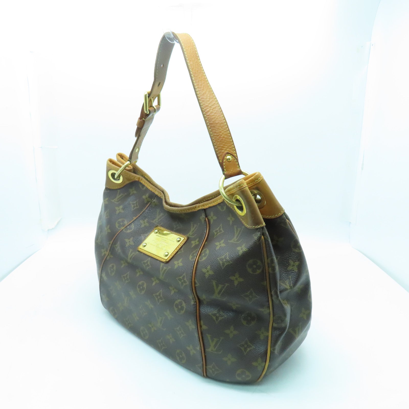LOUIS VUITTON Monogram Galliera PM金扣肩背袋棕色