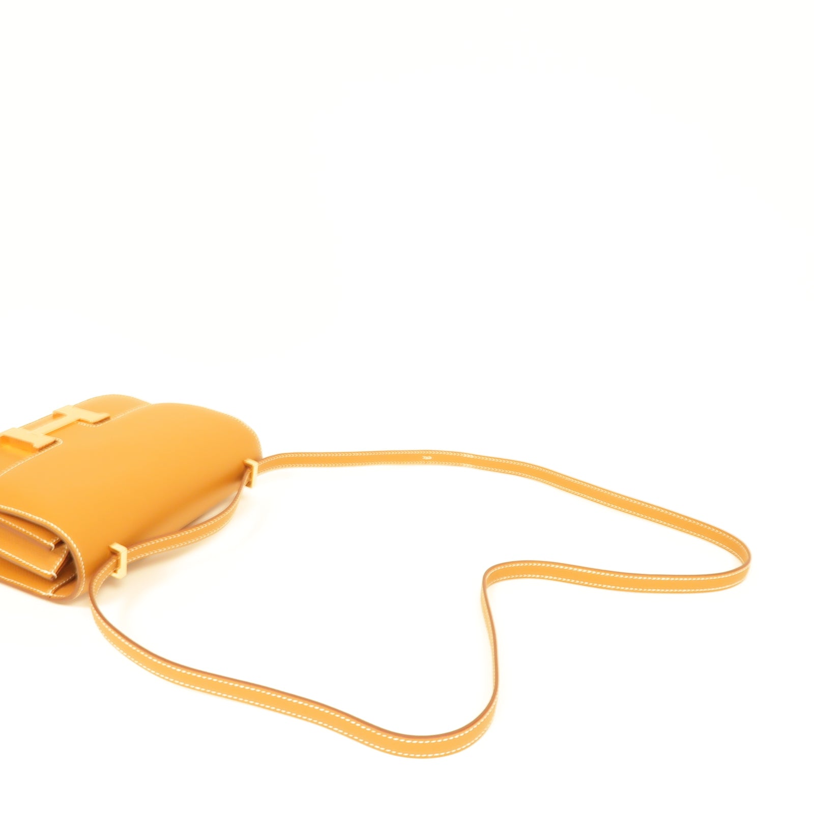 HERMES Epsom皮革Constance Mini金扣肩背袋Gold棕色