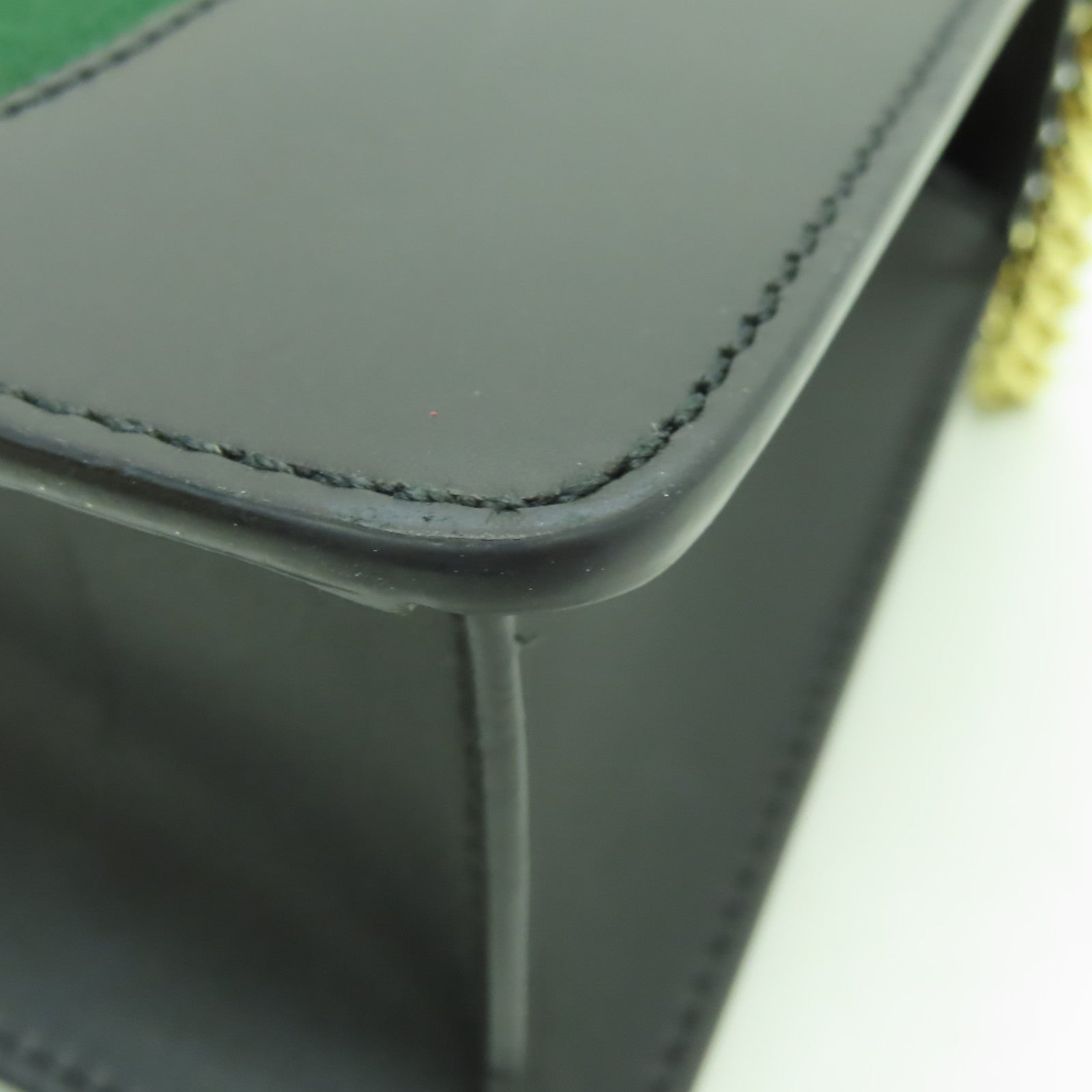 GUCCI 牛皮皮革Sylvie Mini金扣鏈帶肩背袋黑色