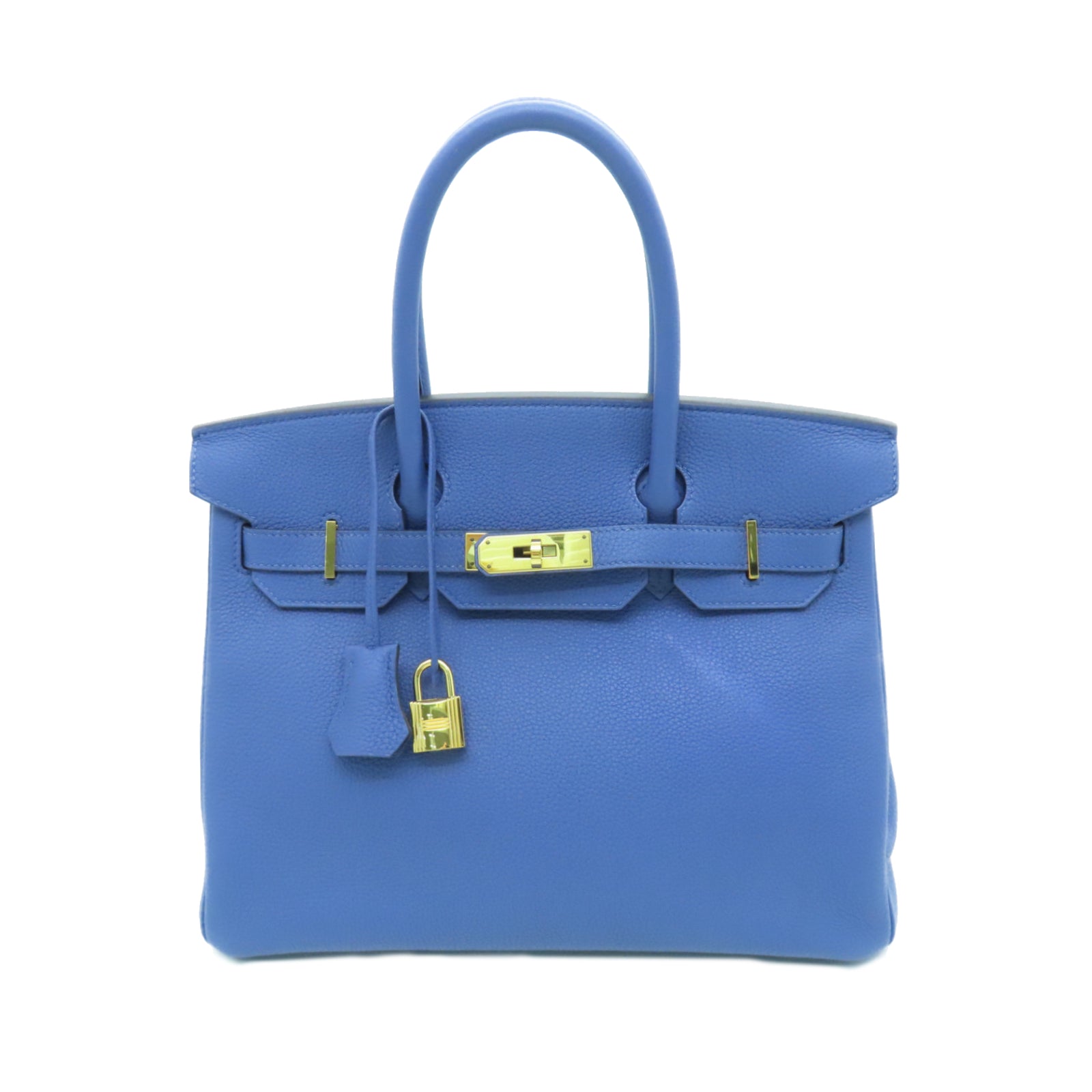 HERMES 【激減優惠】Togo皮革Birkin 30金扣手挽袋藍色