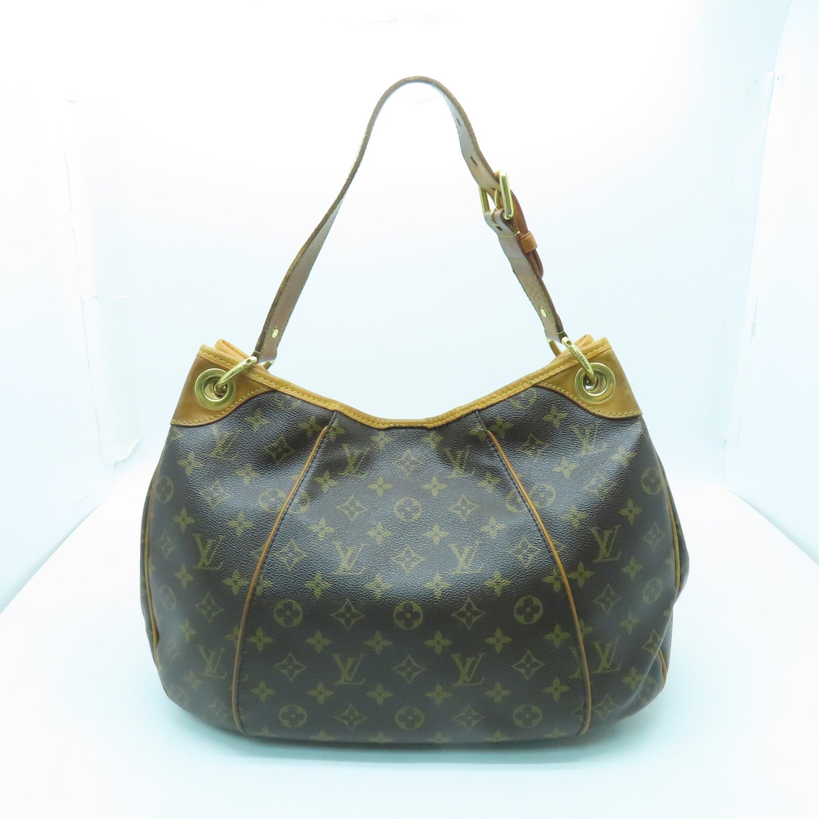 LOUIS VUITTON Monogram Galliera PM金扣肩背袋棕色