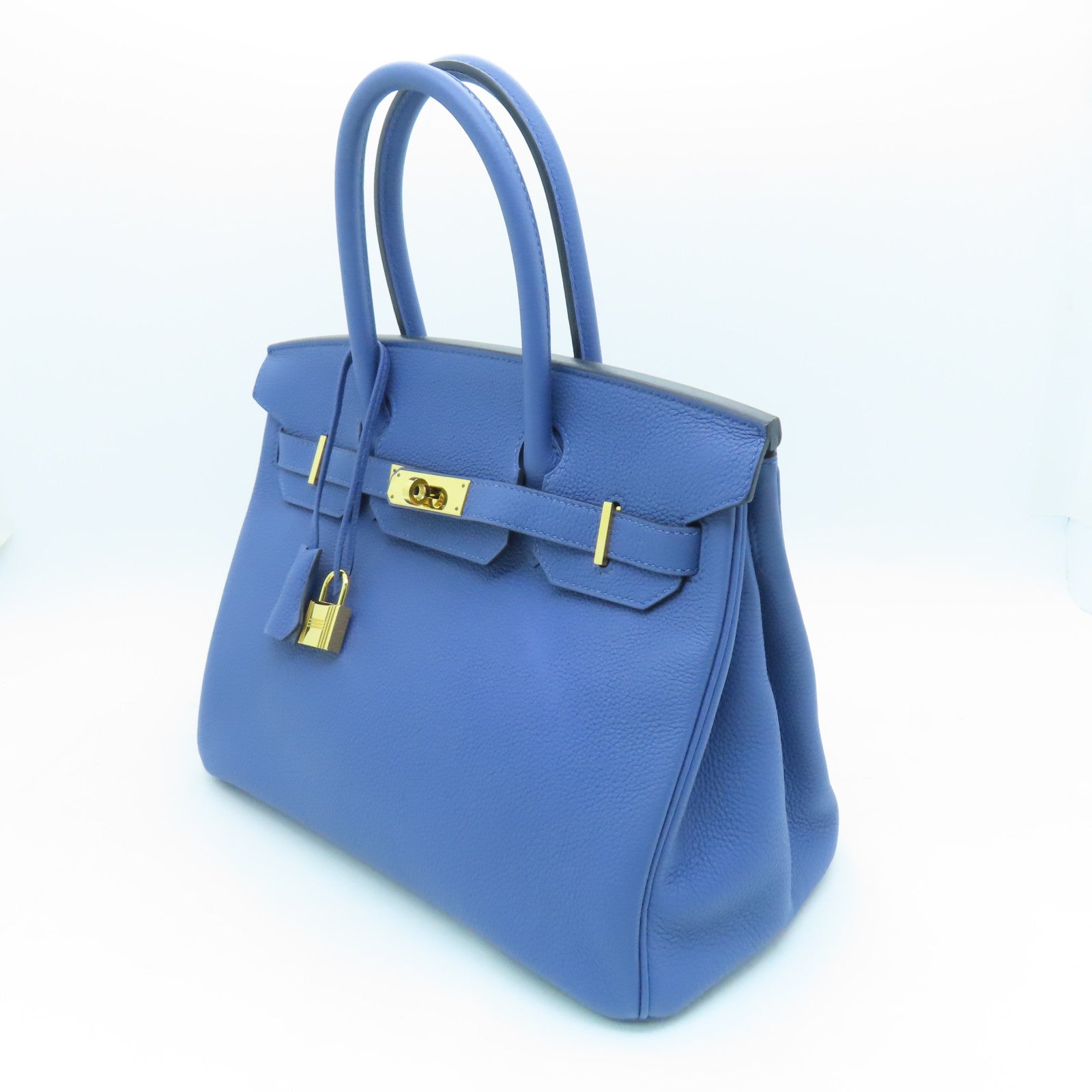 HERMES 【激減優惠】Togo皮革Birkin 30金扣手挽袋藍色