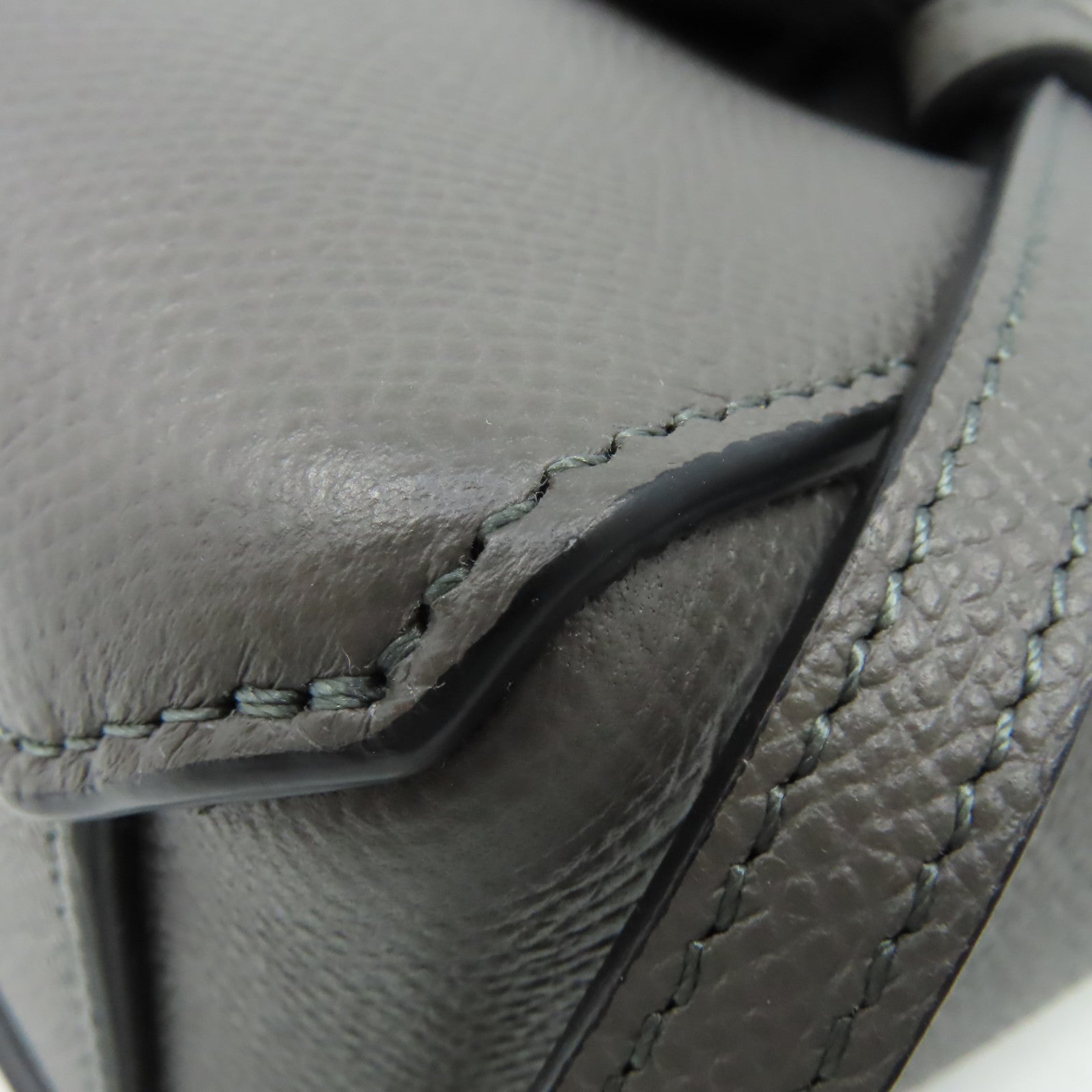 CELINE 牛皮皮革Pico Belt Bag 2Way Shoulder Bag金扣手挽肩背兩用袋灰色